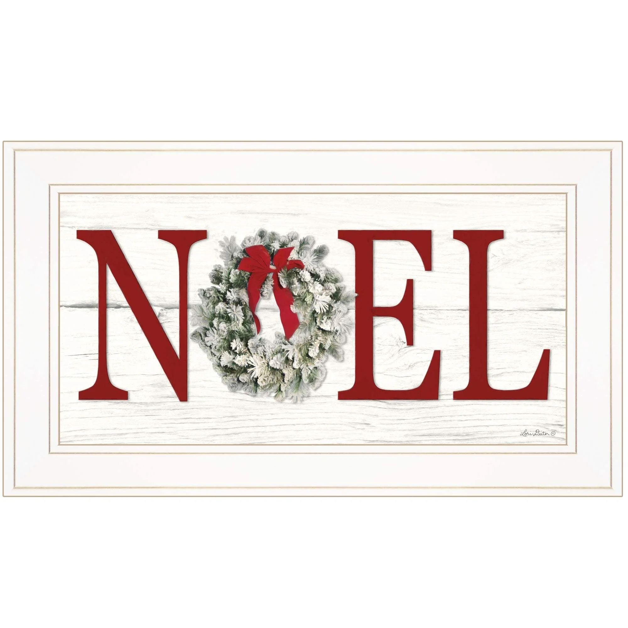 Christmas Noel 1 White Framed Print Wall Art - Image 2