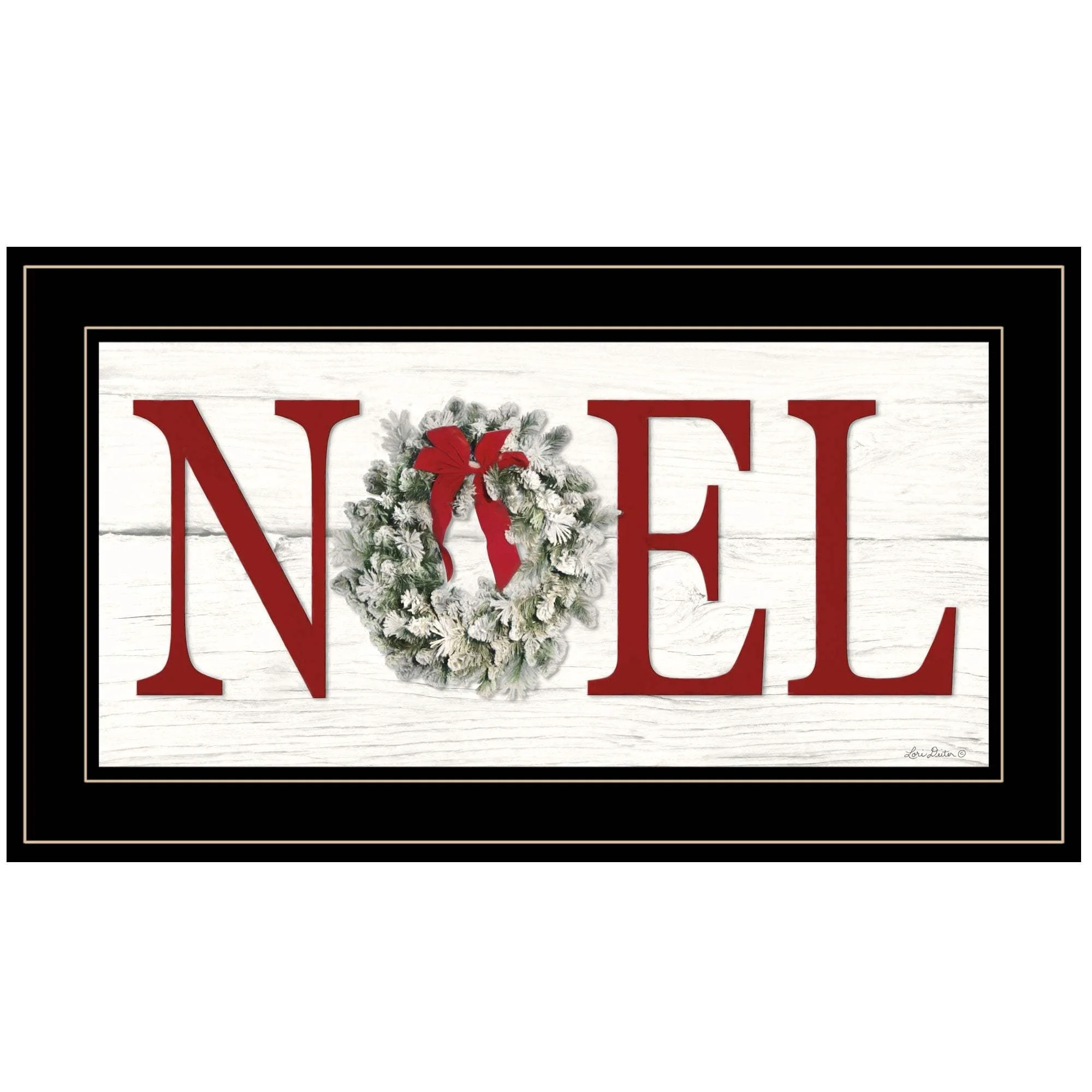 Christmas Noel 2 Black Framed Print Wall Art - Image 2