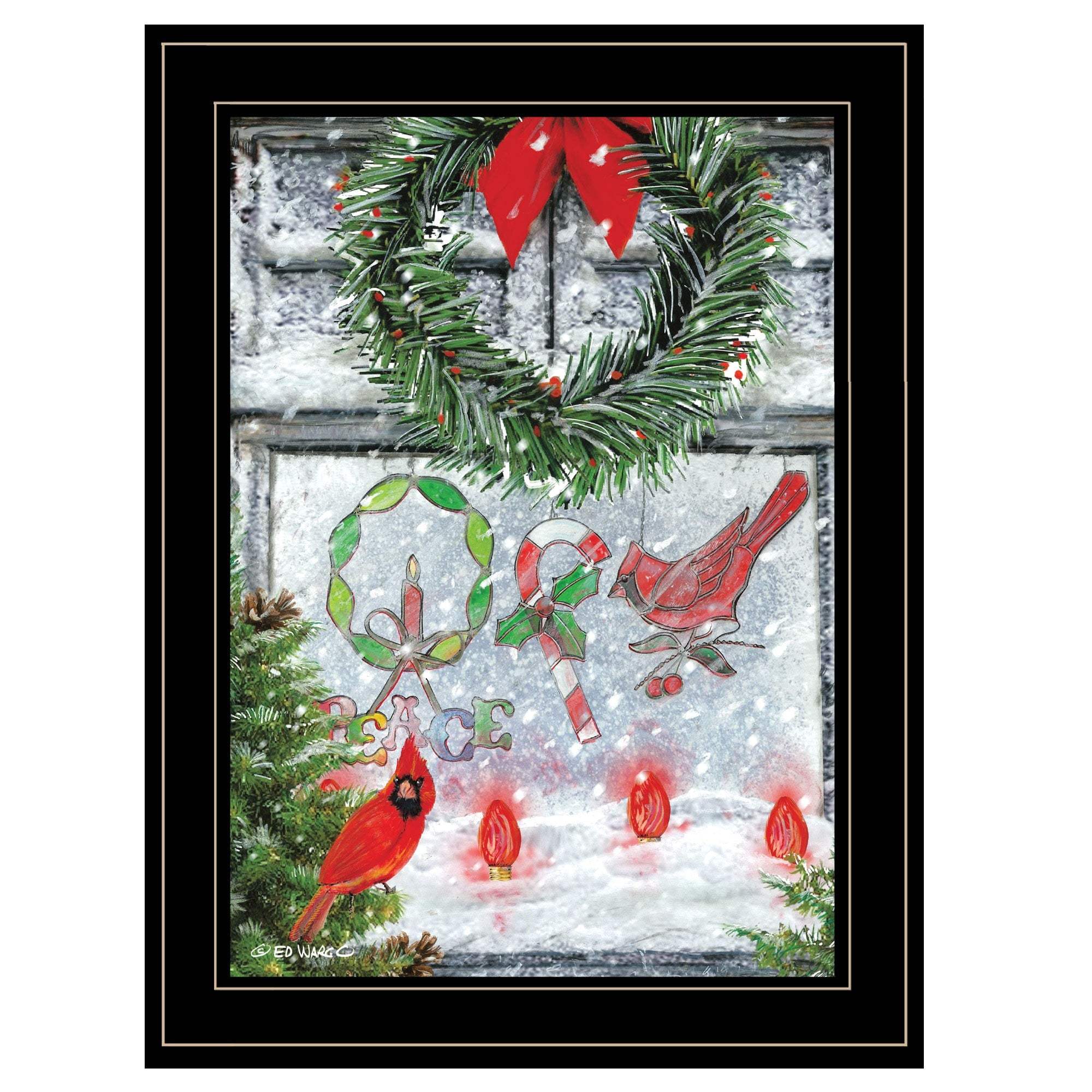 Christmas Peace 2 Black Framed Print Wall Art - Image 2