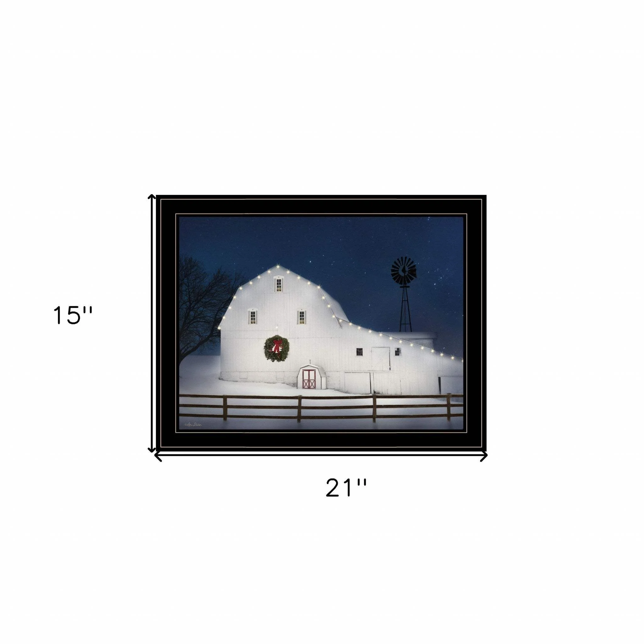 Christmas Starry Night 2 Black Framed Print Wall Art - Image 5