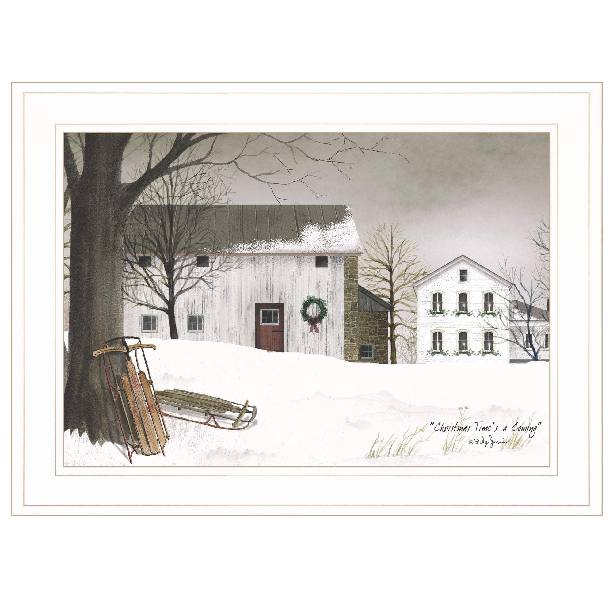 Christmas Time is coming 1 White Framed Print Wall Art - Image 2