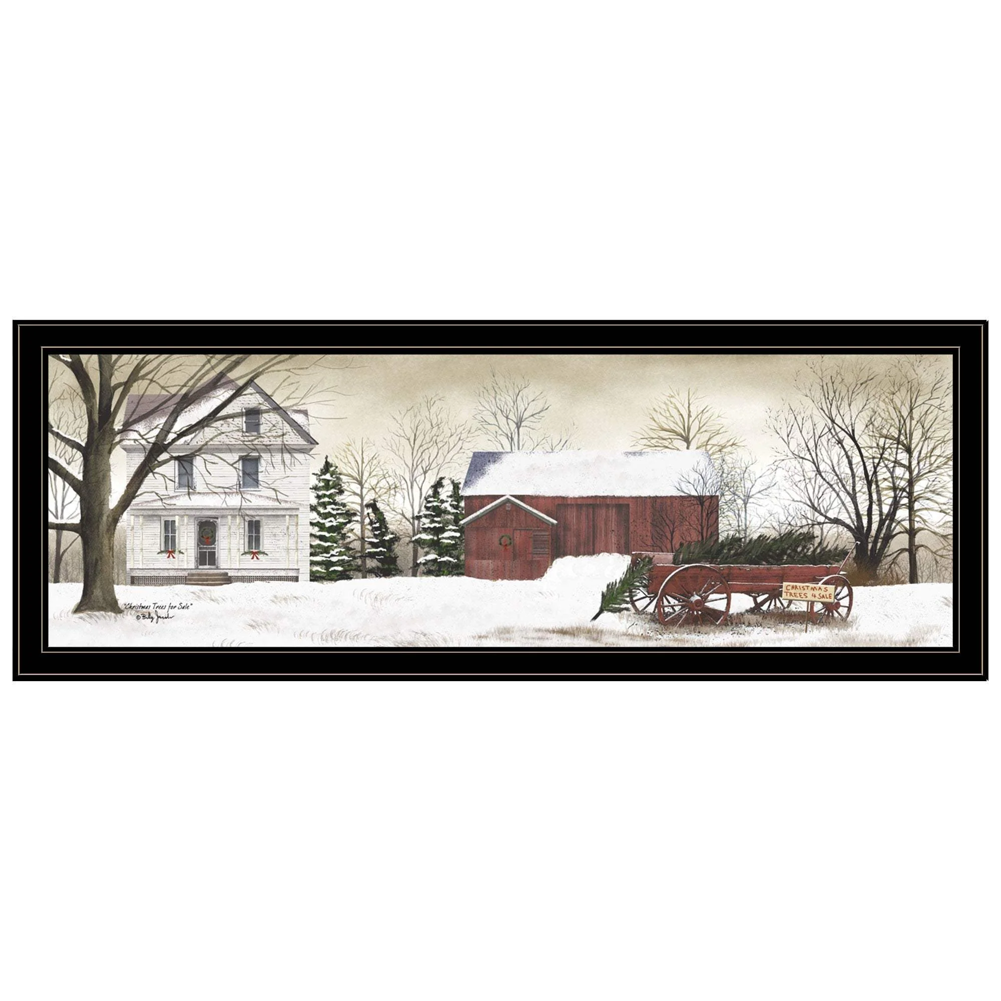 Christmas Trees for Sale Black Grooved Frame Wall Art - Image 2