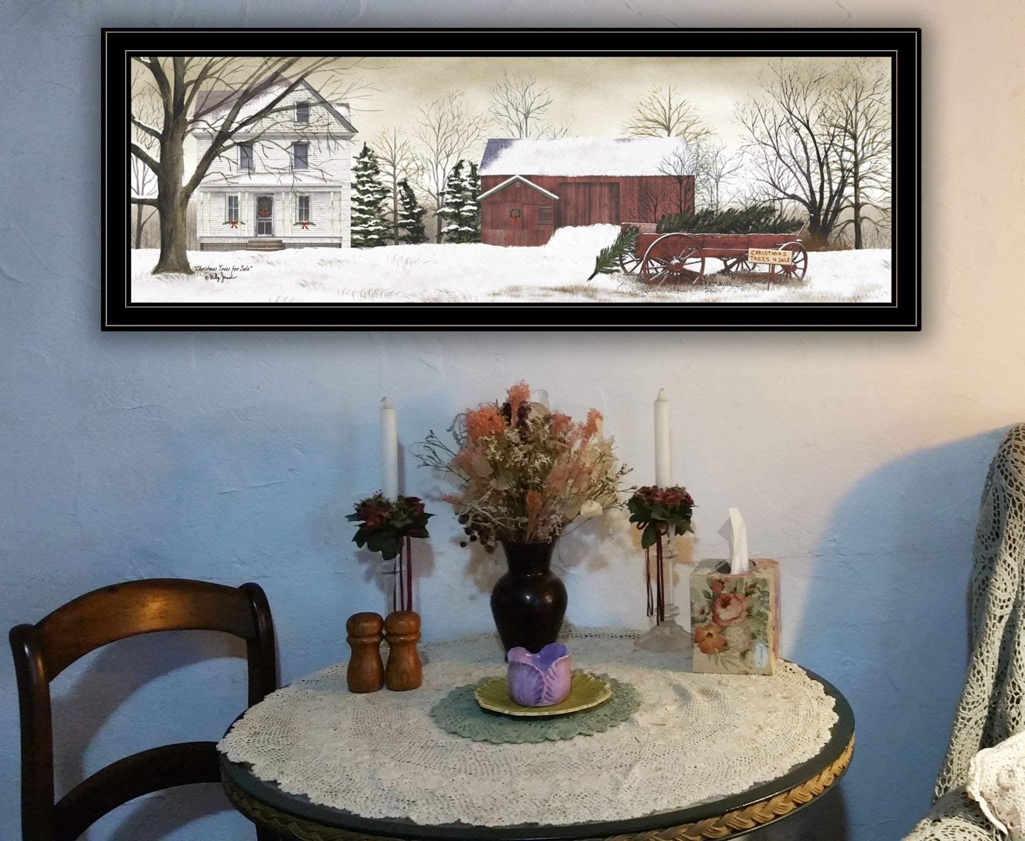 Christmas Trees for Sale Black Grooved Frame Wall Art - Image 4