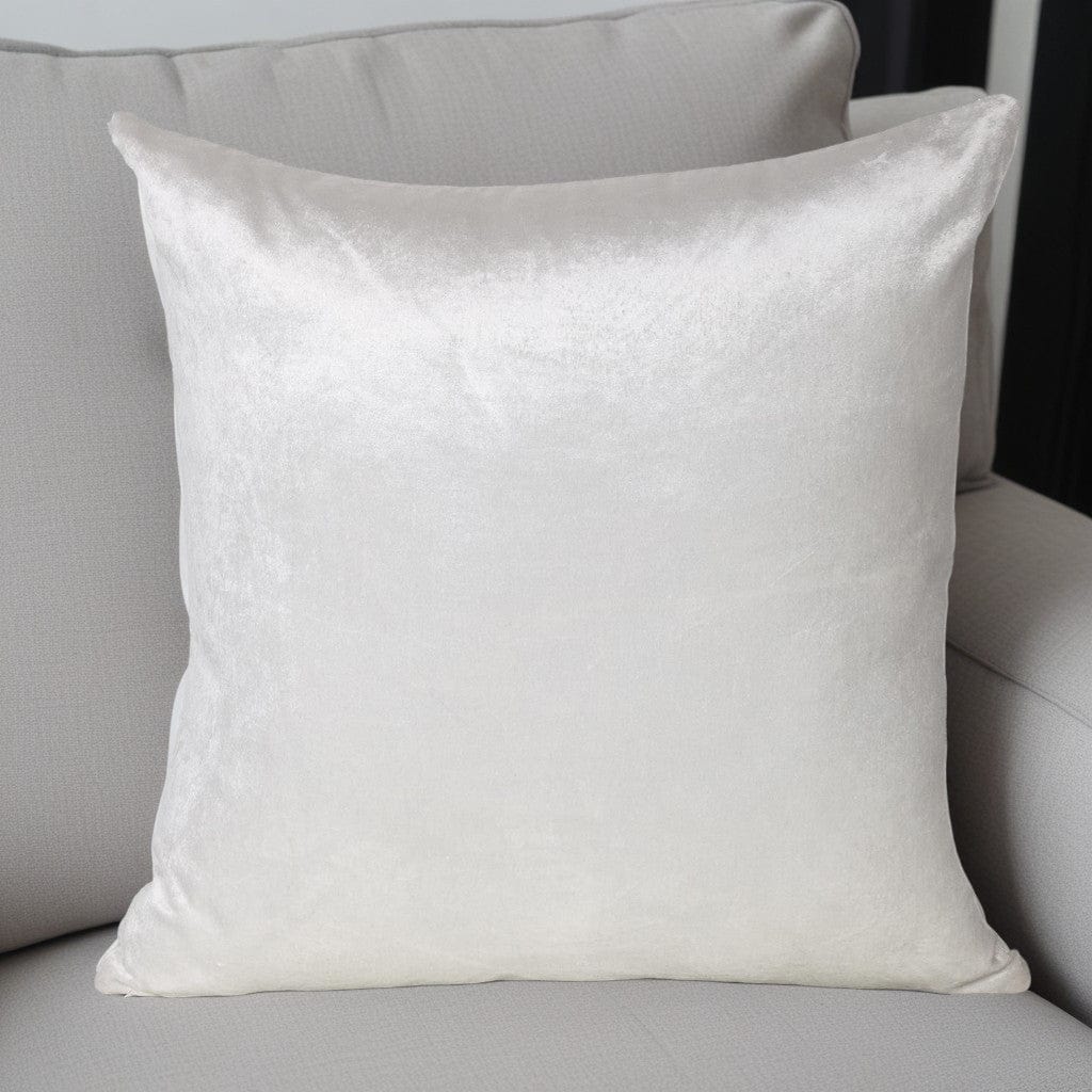 Classic 20" Solid Color White Soft Touch Throw Pillow - Image 2