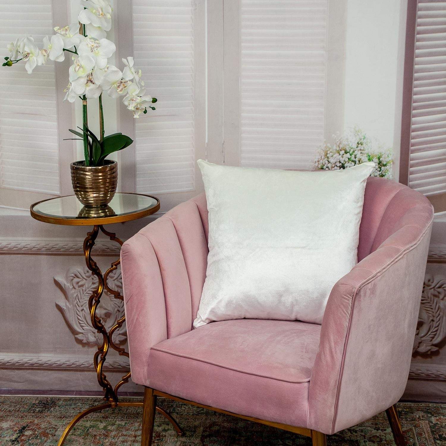 Classic 20" Solid Color White Soft Touch Throw Pillow - Image 7
