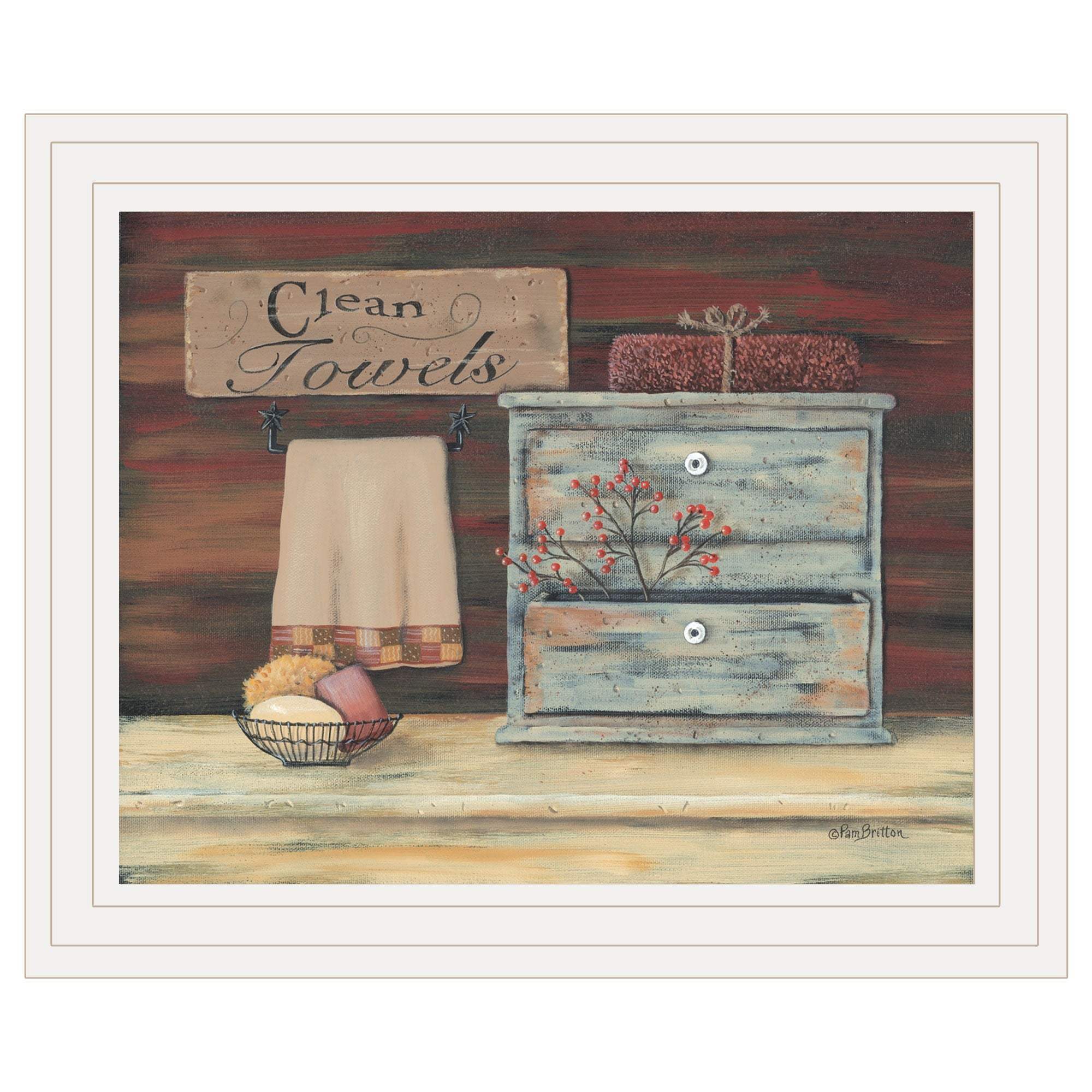 Clean Towels 2 White Framed Print Bathroom Wall Art - Image 2