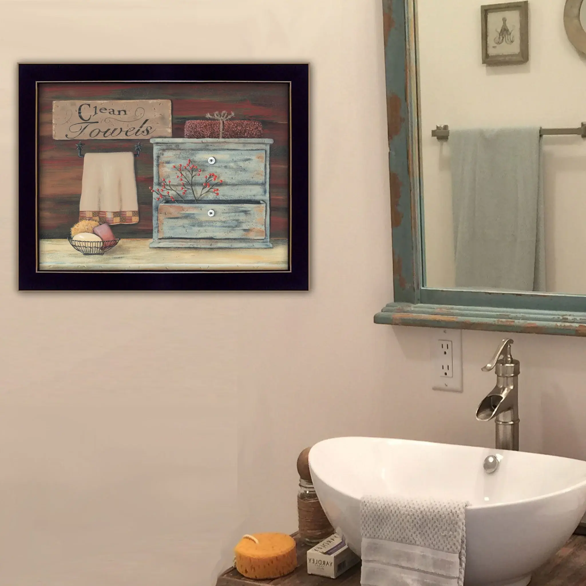 Clean Towels Black Framed Print Bathroom Wall Art - Image 4