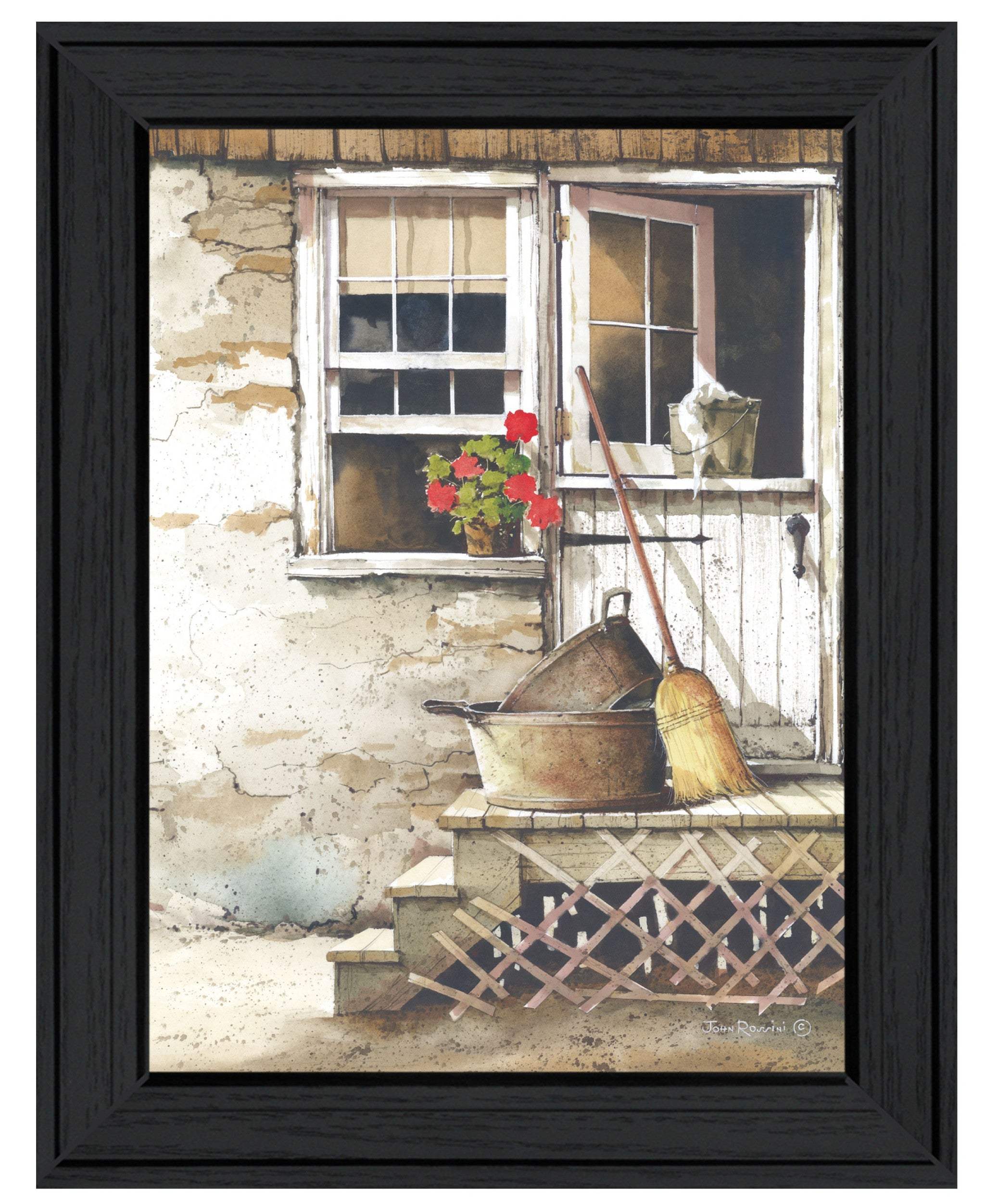 Cleaning Day Black Framed Print Bathroom Wall Art - Image 2