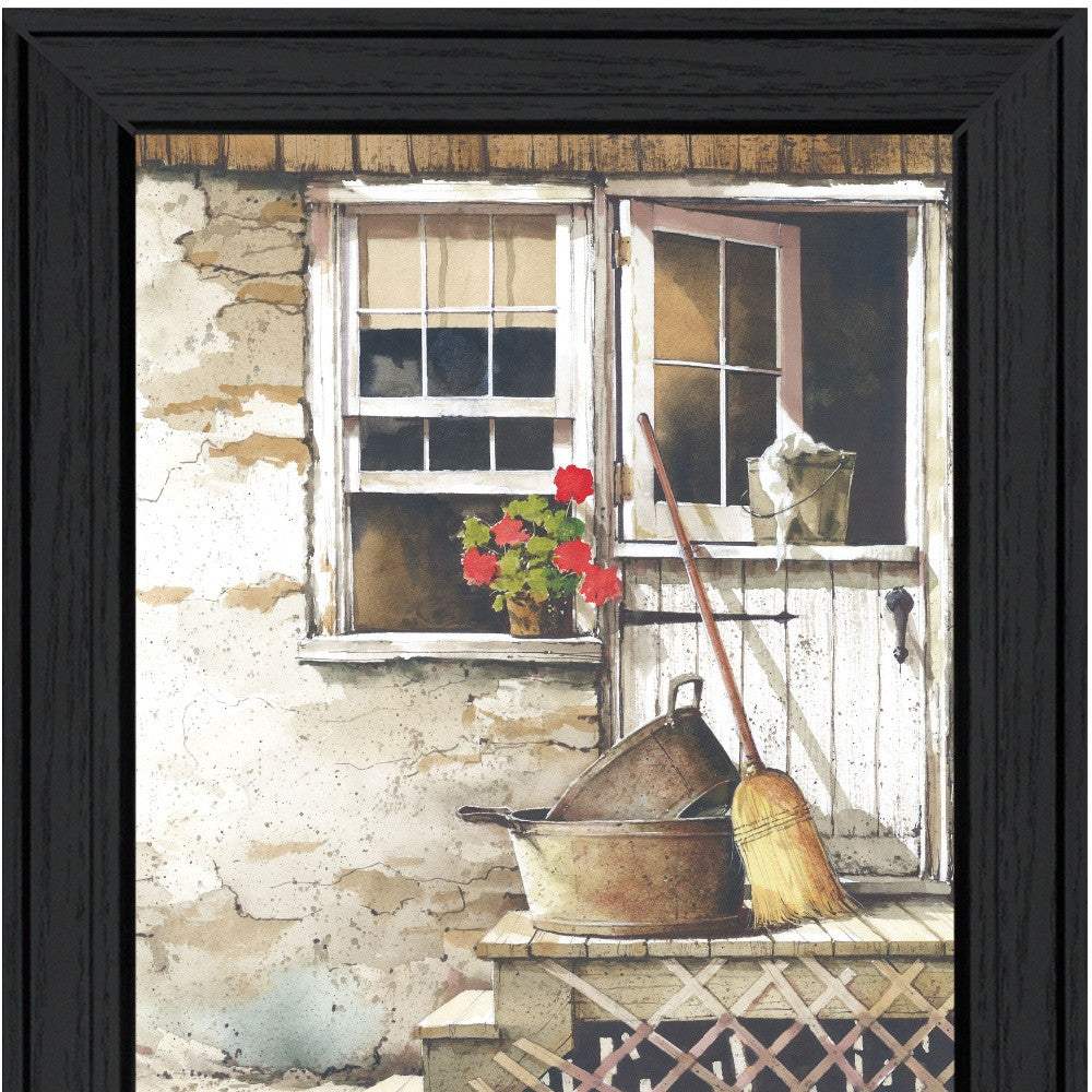 Cleaning Day Black Framed Print Bathroom Wall Art - Image 4