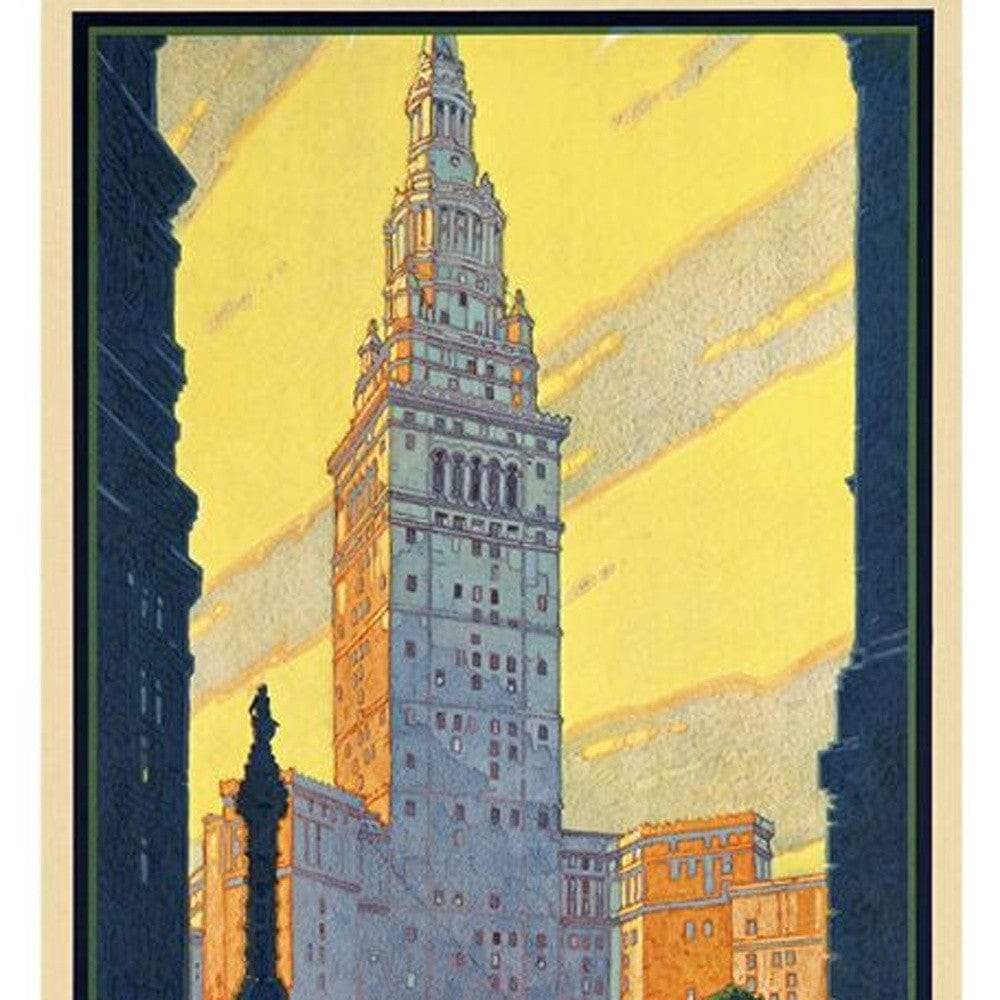 Cleveland Union Terminal Vintage Travel Unframed Print Wall Art - Image 4