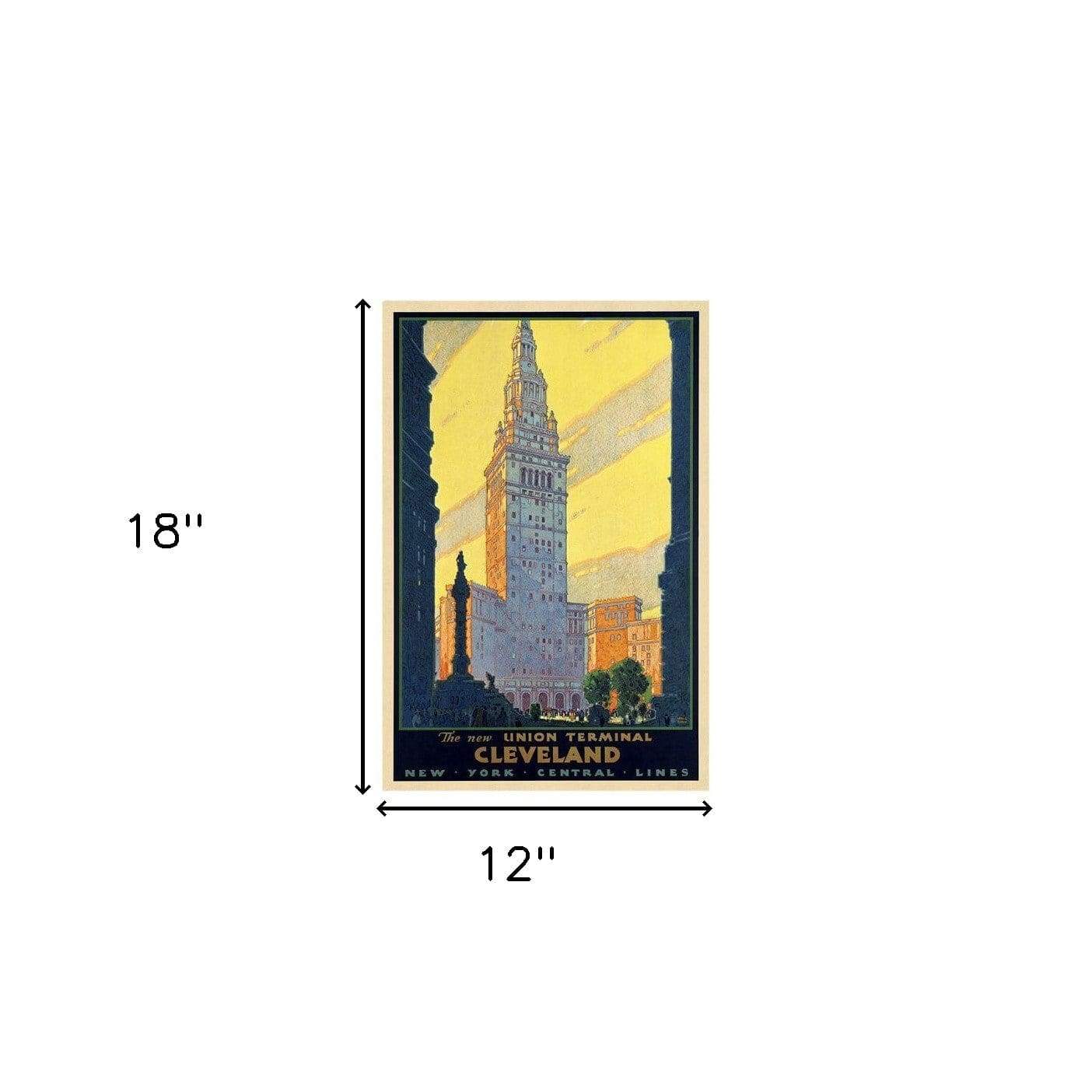 Cleveland Union Terminal Vintage Travel Unframed Print Wall Art - Image 6