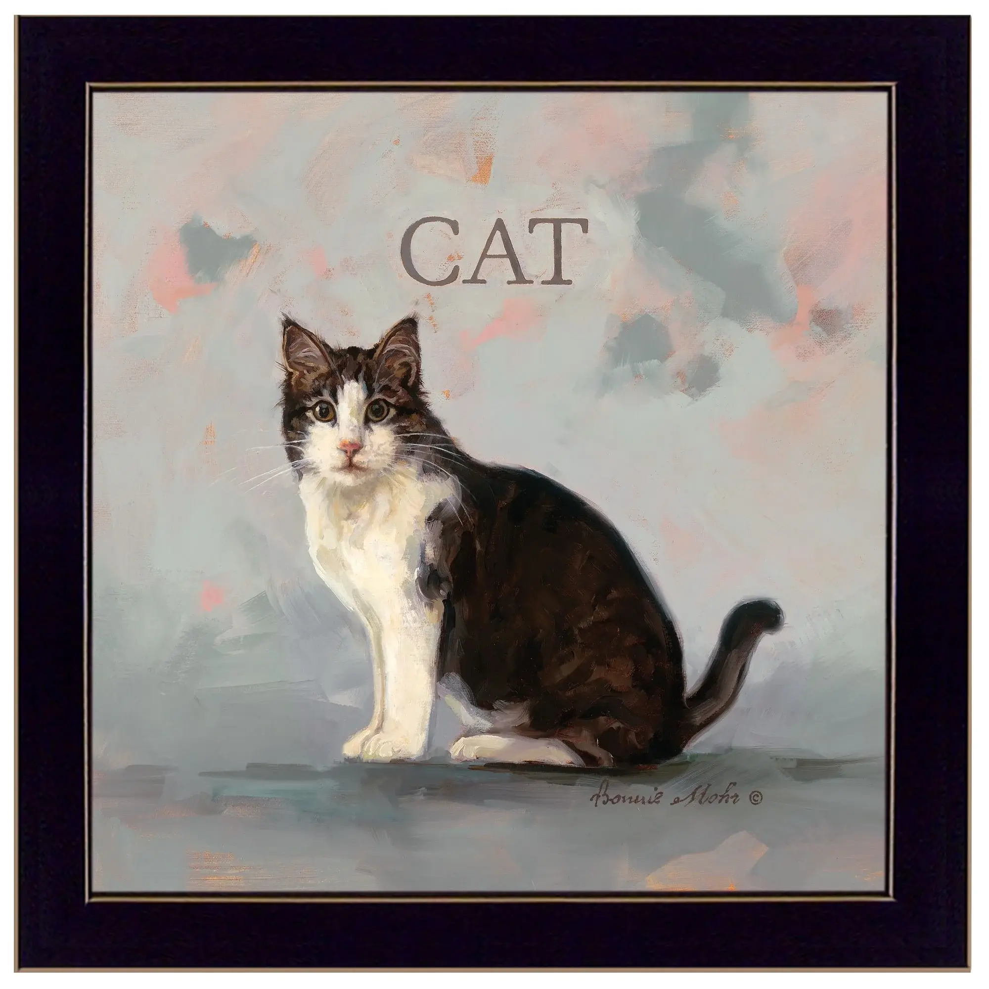 Clive the Cat Black Framed Print Wall Art - Image 2