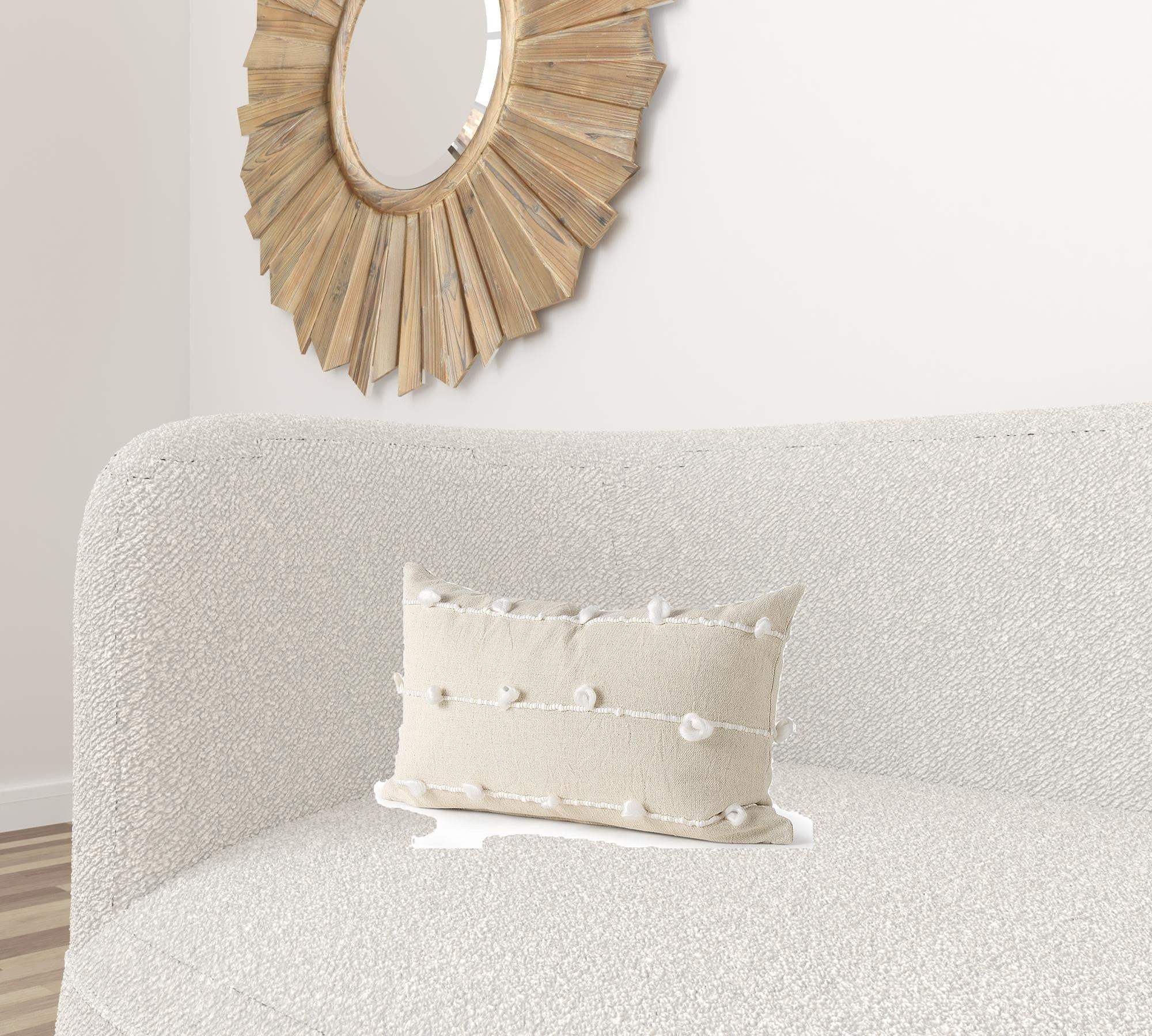 Clouds On Cream Canvas Lumbar Pillow Cover - Image 2