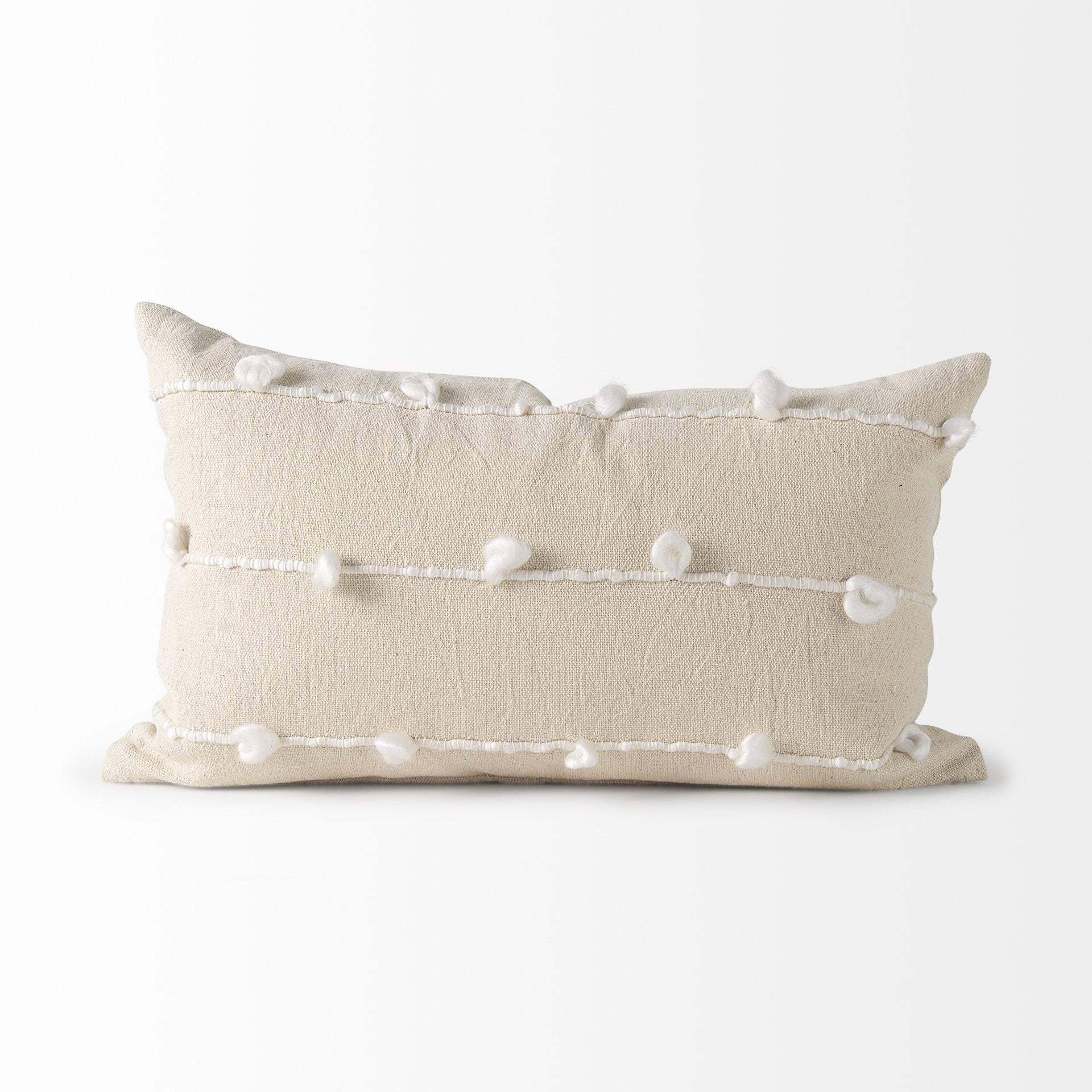 Clouds On Cream Canvas Lumbar Pillow Cover - Image 3