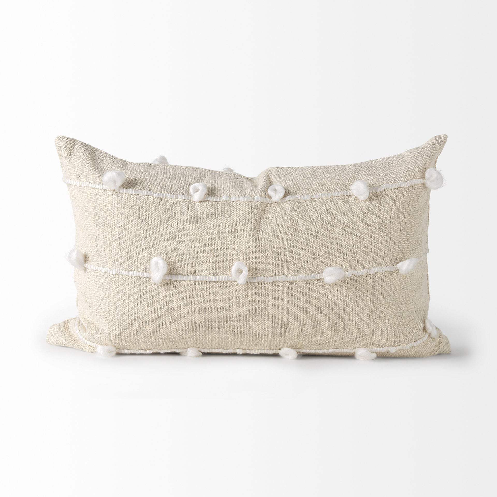 Clouds On Cream Canvas Lumbar Pillow Cover - Image 5