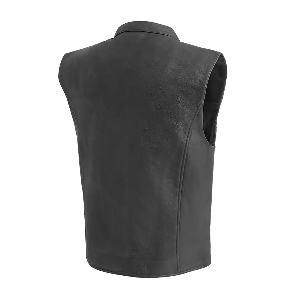 Club House Men's Leather Motorcycle Vest - Image 2