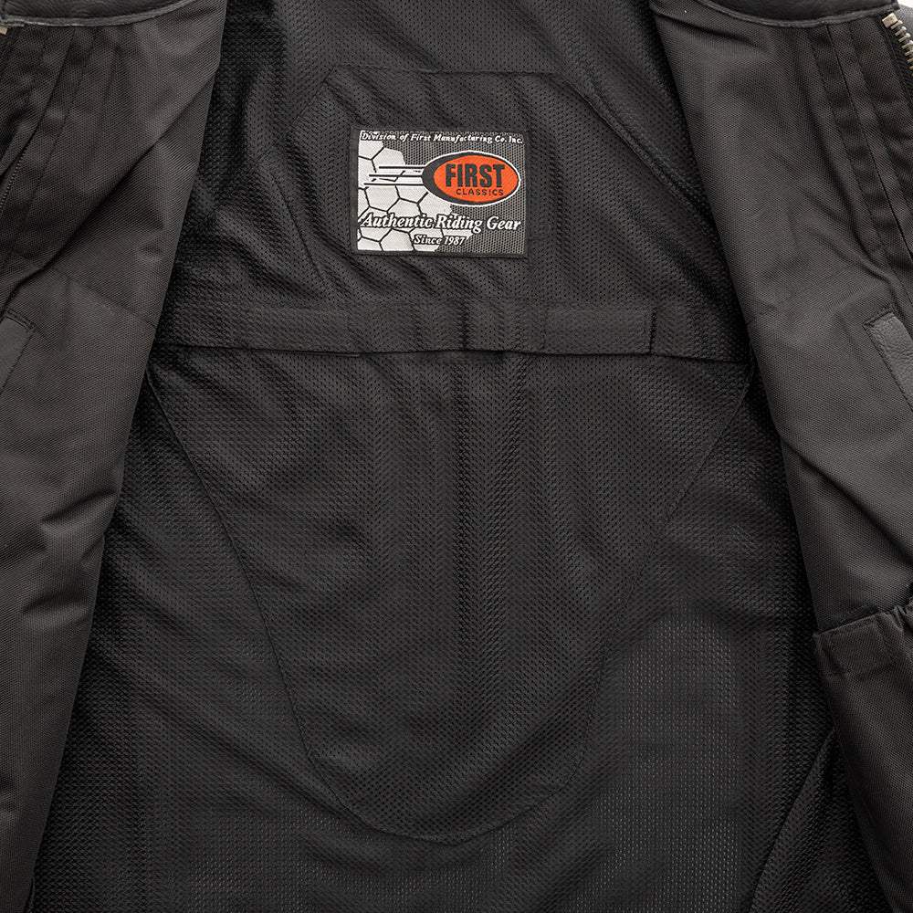 Club House Men's Leather Motorcycle Vest - Image 3