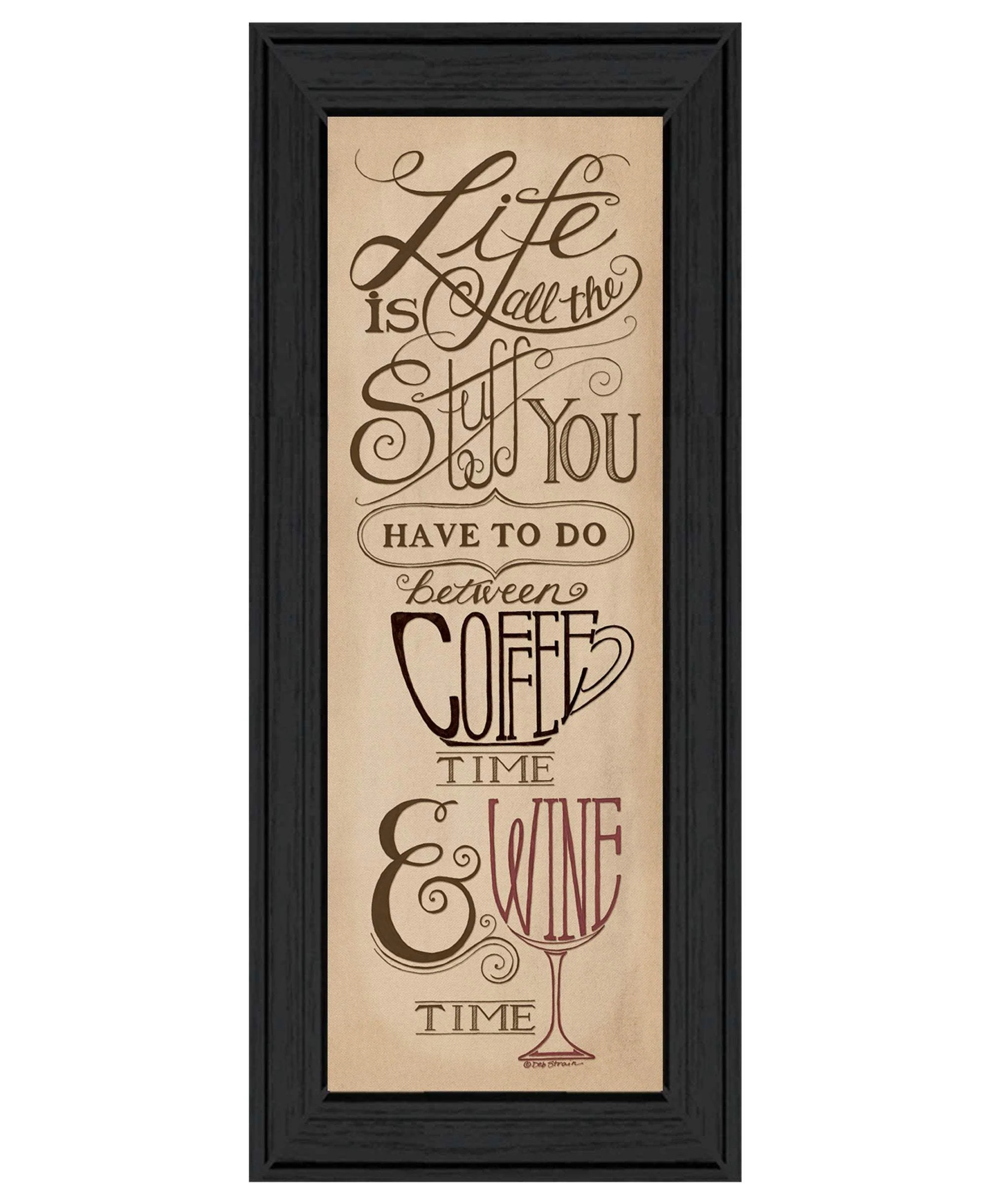 Coffee and Wine Time Black Framed Print Wall Art - Image 2