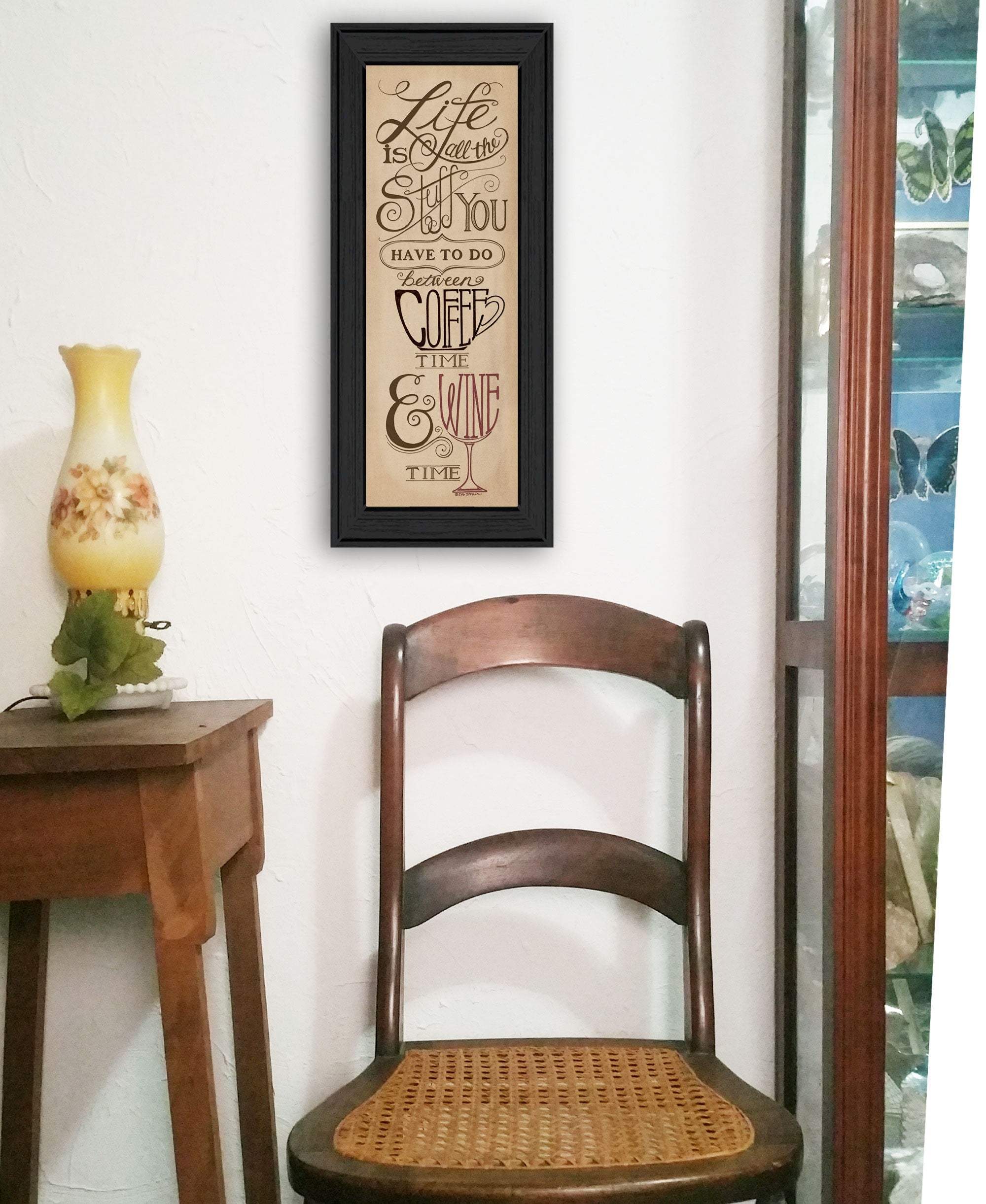Coffee and Wine Time Black Framed Print Wall Art - Image 4