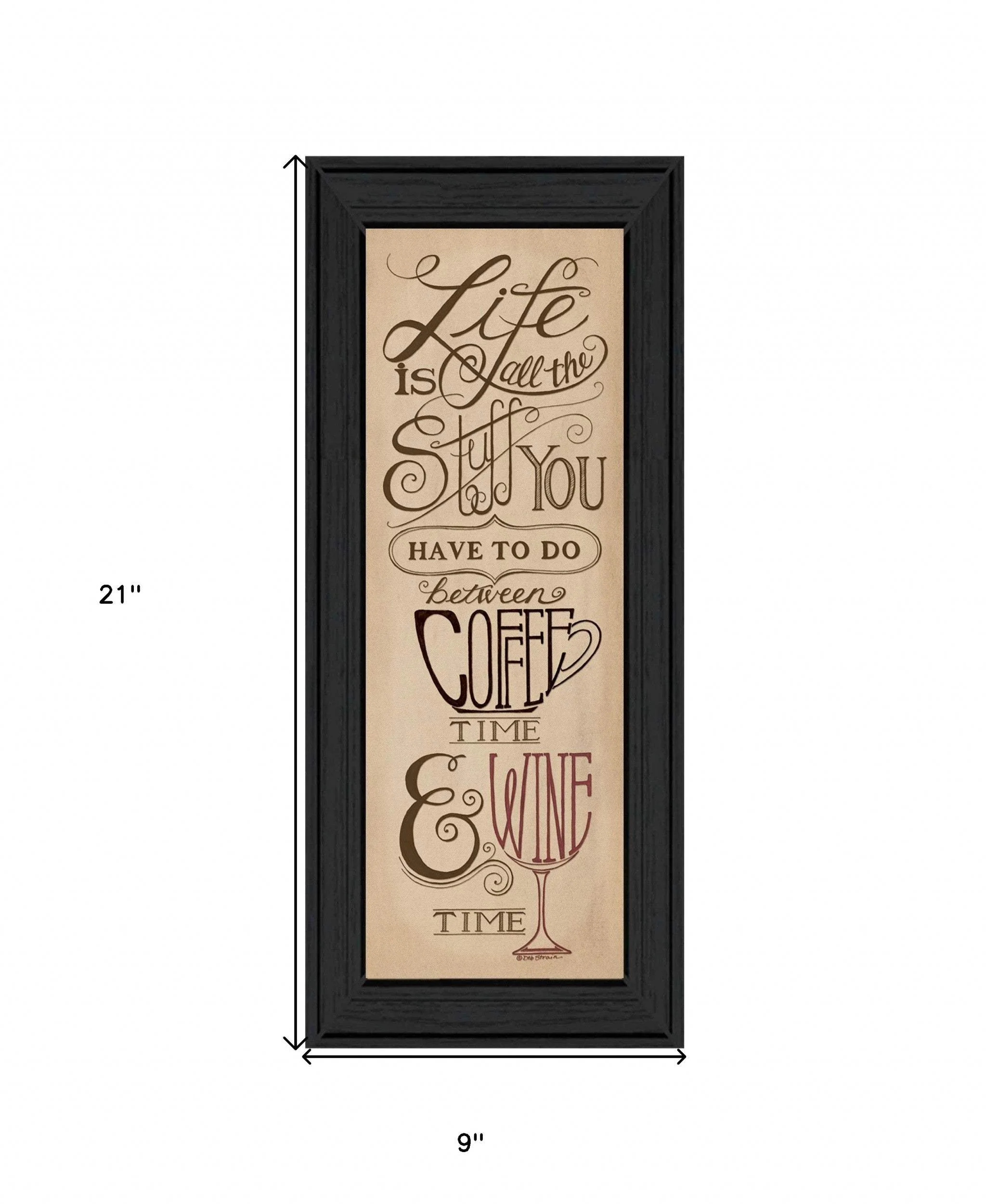 Coffee and Wine Time Black Framed Print Wall Art - Image 5
