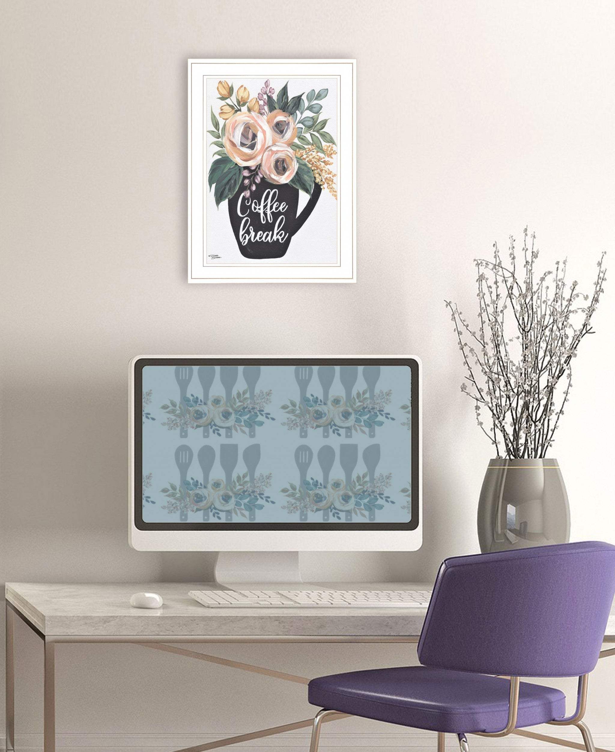 Coffee Break 1 White Framed Print Kitchen Wall Art - Image 4