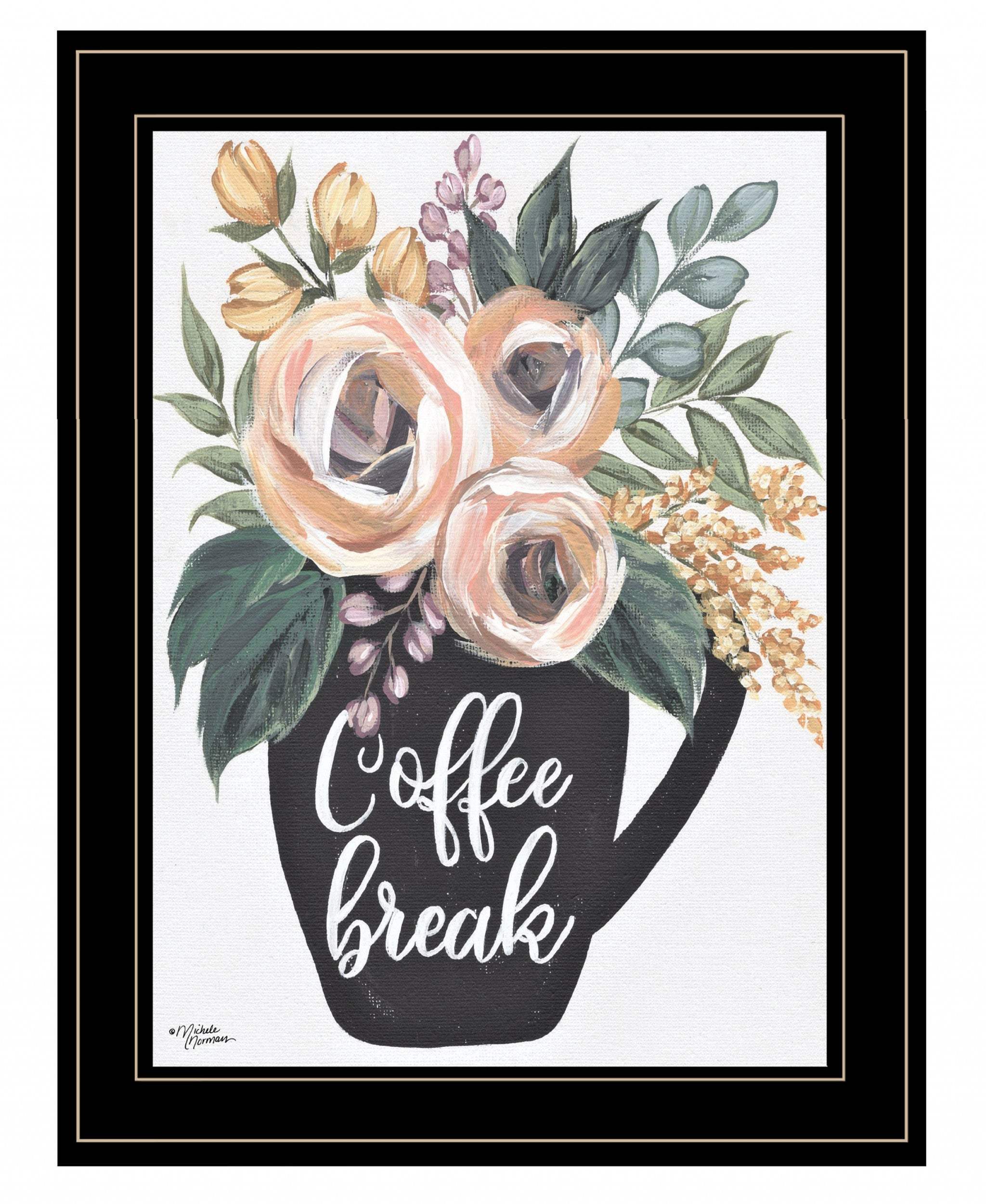 Coffee Break 2 Black Framed Print Kitchen Wall Art - Image 2