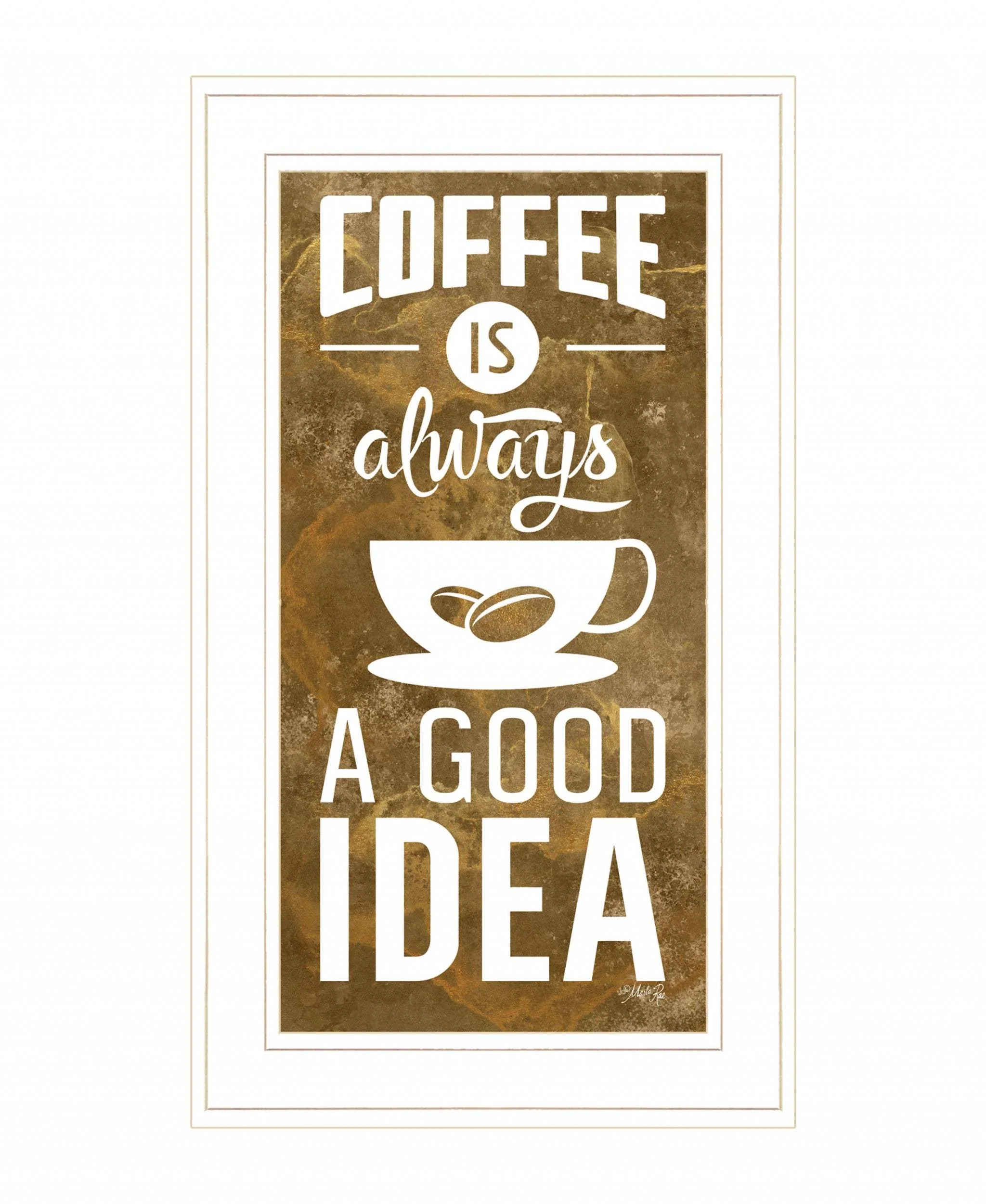 Coffee is always a Good Idea 2 White Framed Print Wall Art - Image 2