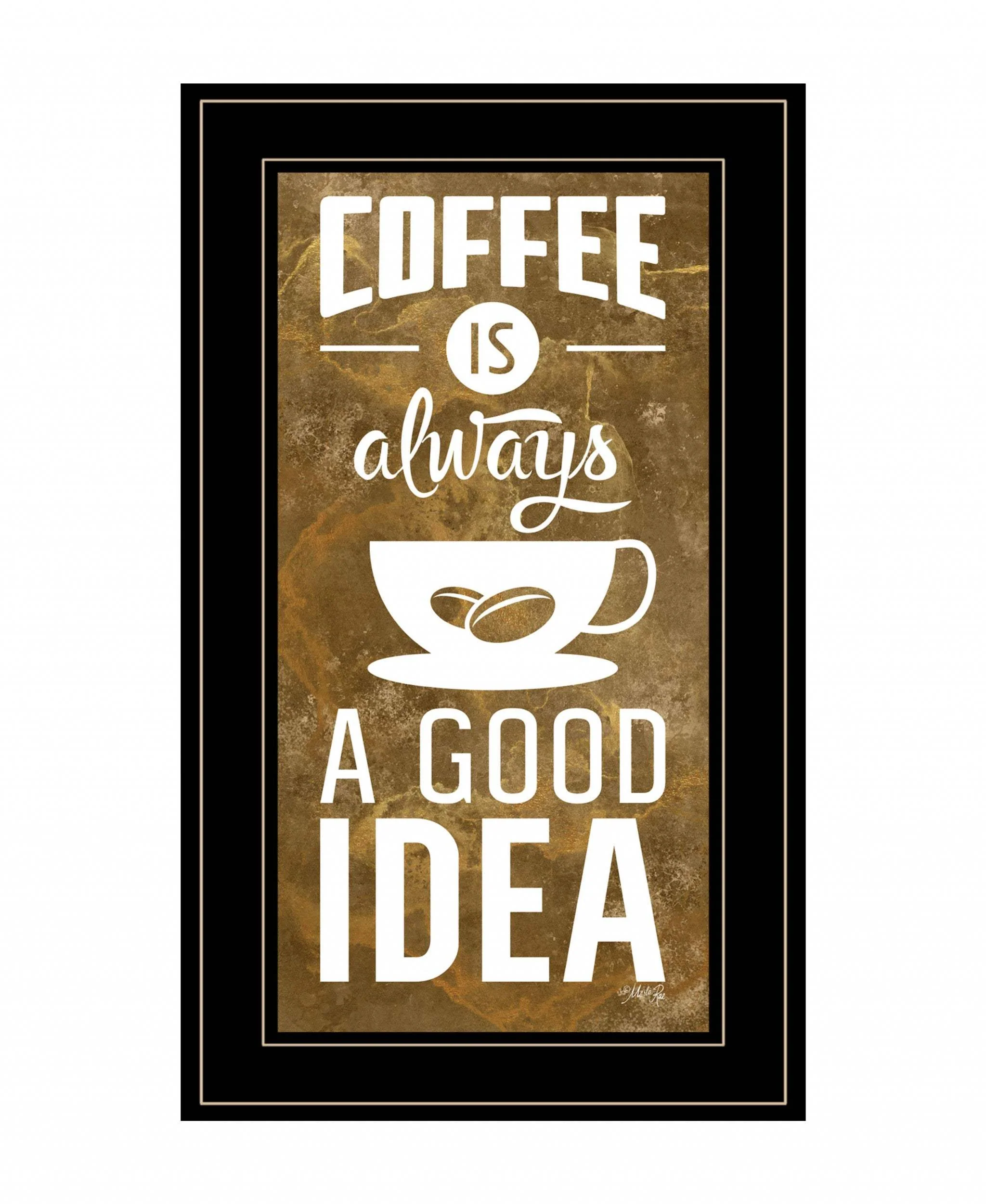 Coffee is always a Good Idea 3 Black Framed Print Wall Art - Image 2