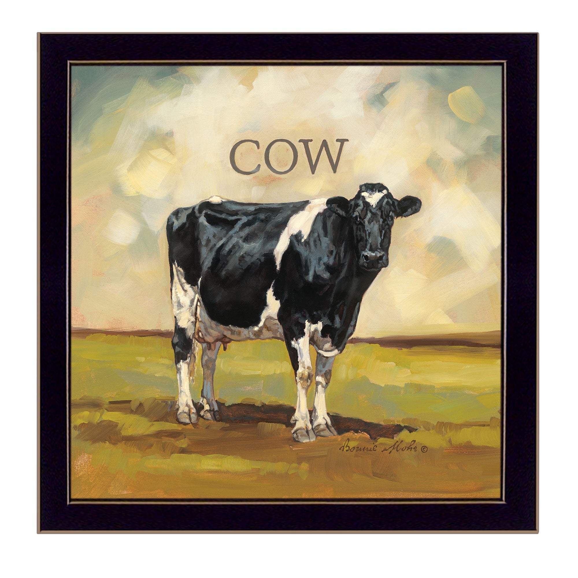 Colby the Cow Black Framed Print Wall Art - Image 2