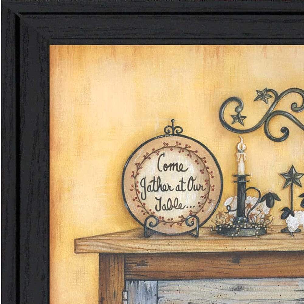 Come Gather at Our Table 4 Black Framed Print Wall Art - Image 4