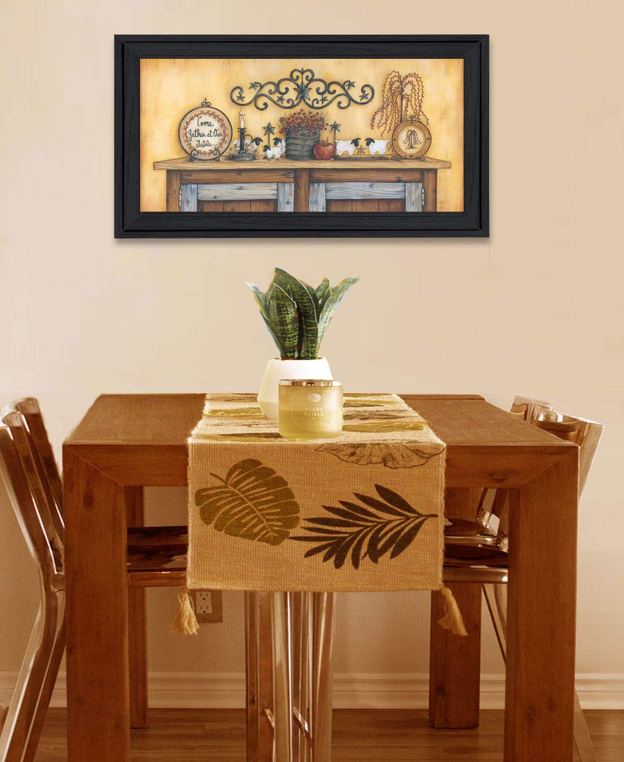 Come Gather at Our Table 4 Black Framed Print Wall Art - Image 5