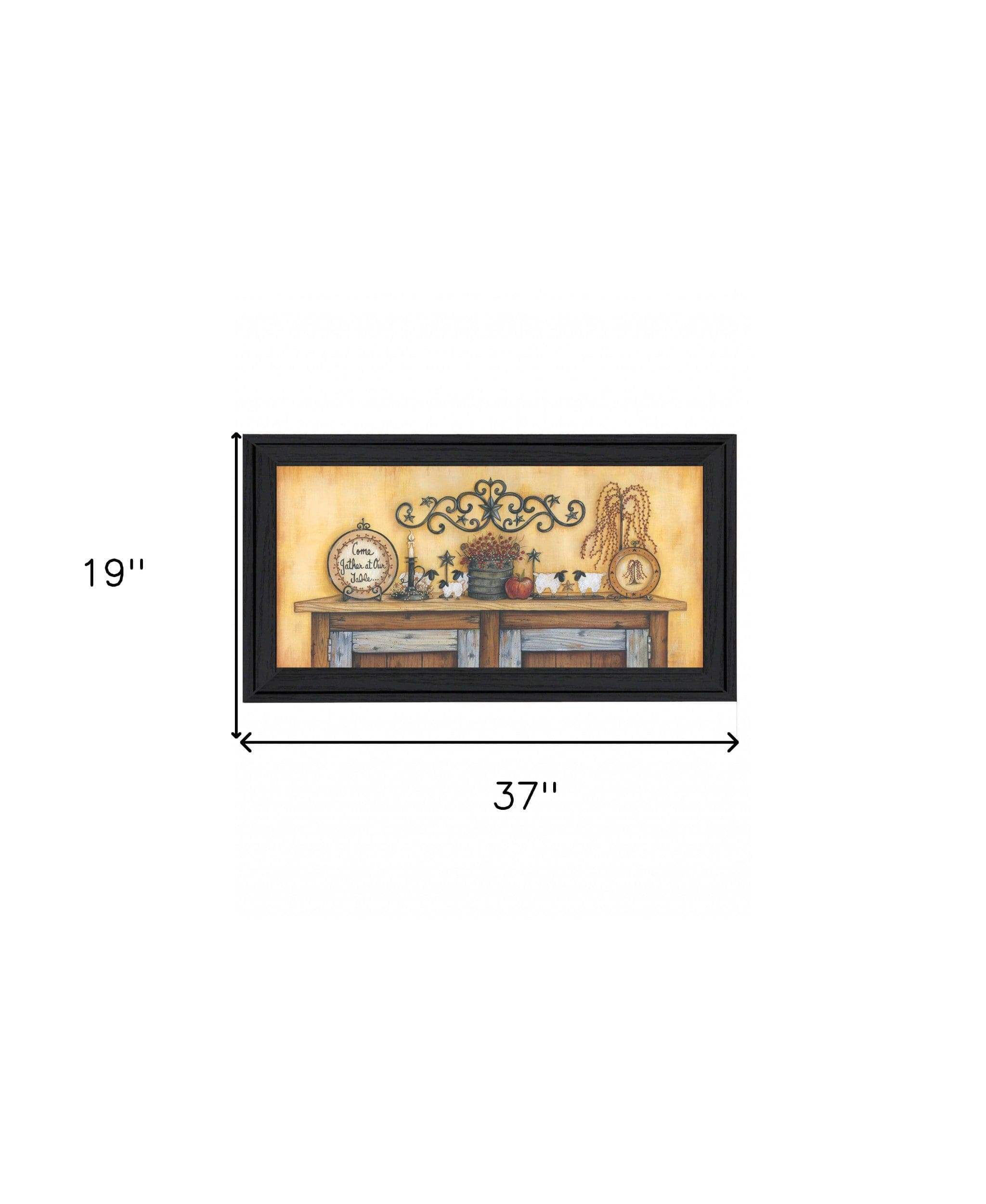 Come Gather at Our Table 4 Black Framed Print Wall Art - Image 6