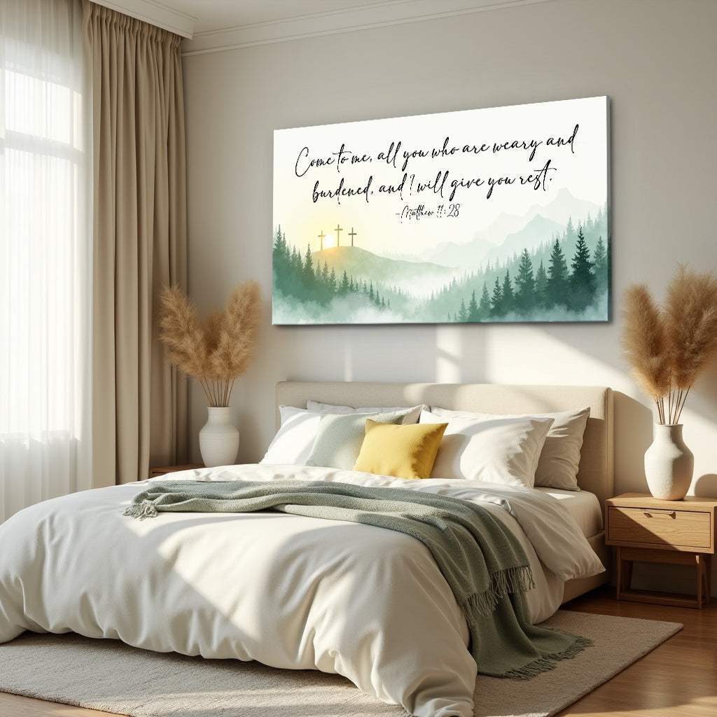Come To Me - Matthew 11:28 Faith Sign - Image 2