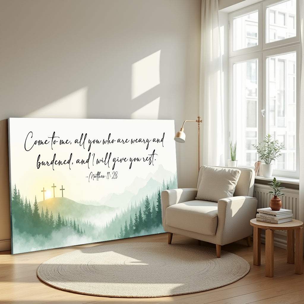 Come To Me - Matthew 11:28 Faith Sign - Image 5
