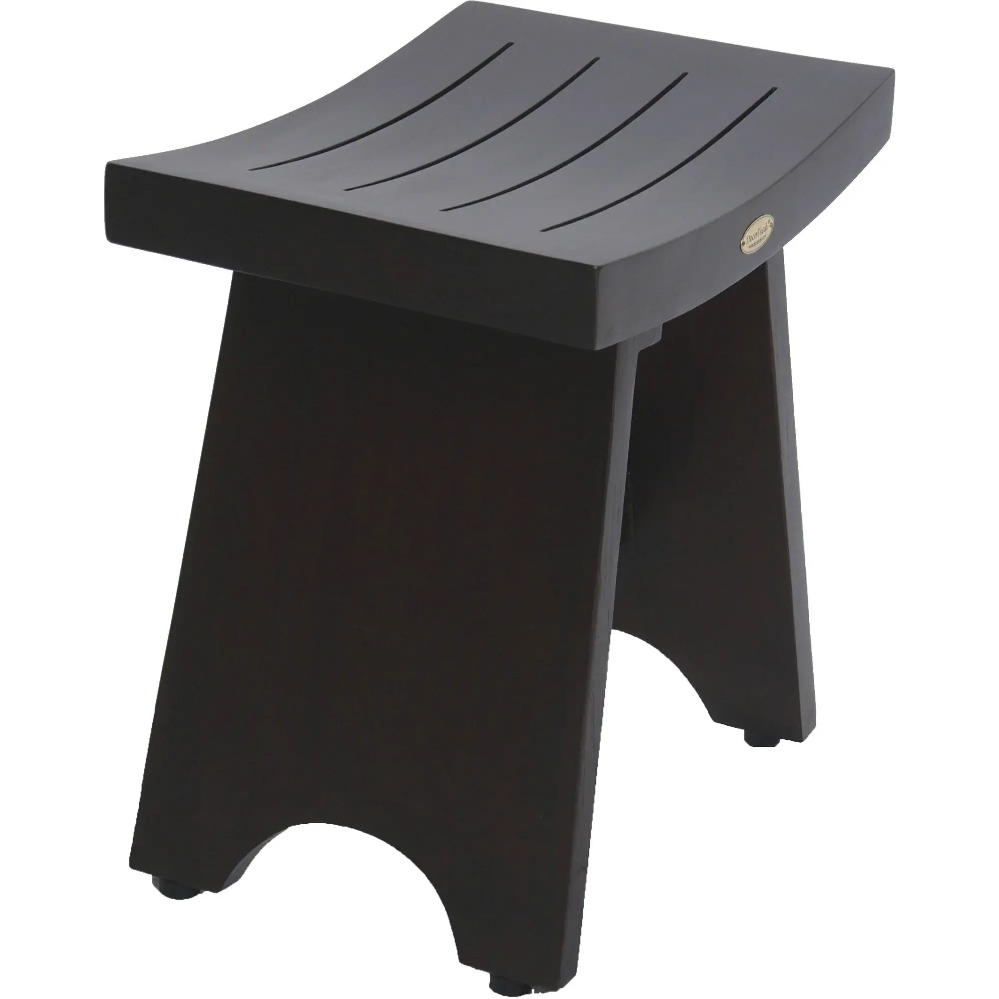 Compact Contemporary Teak Shower Stool In Brown Finish - Image 2