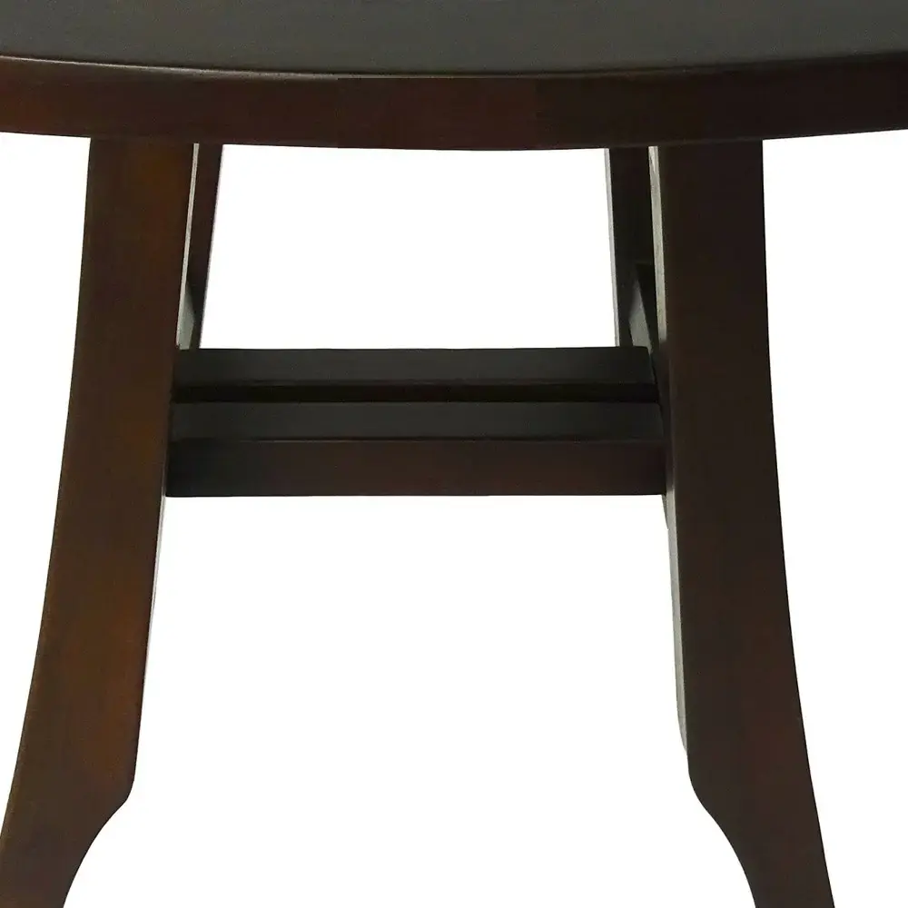 Compact Curvilinear Teak Shower Or Outdoor Bench In Brown Finish - Image 6