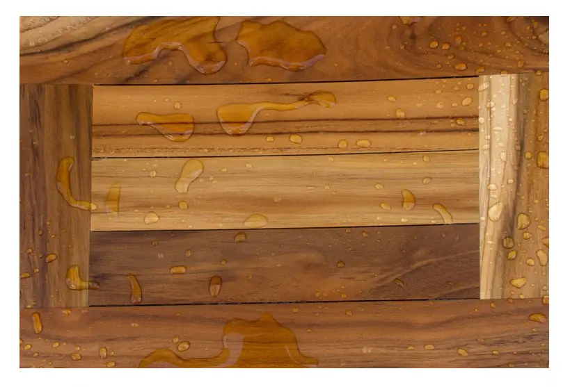 Compact Curvilinear Teak Shower Or Outdoor Bench In Natural Finish