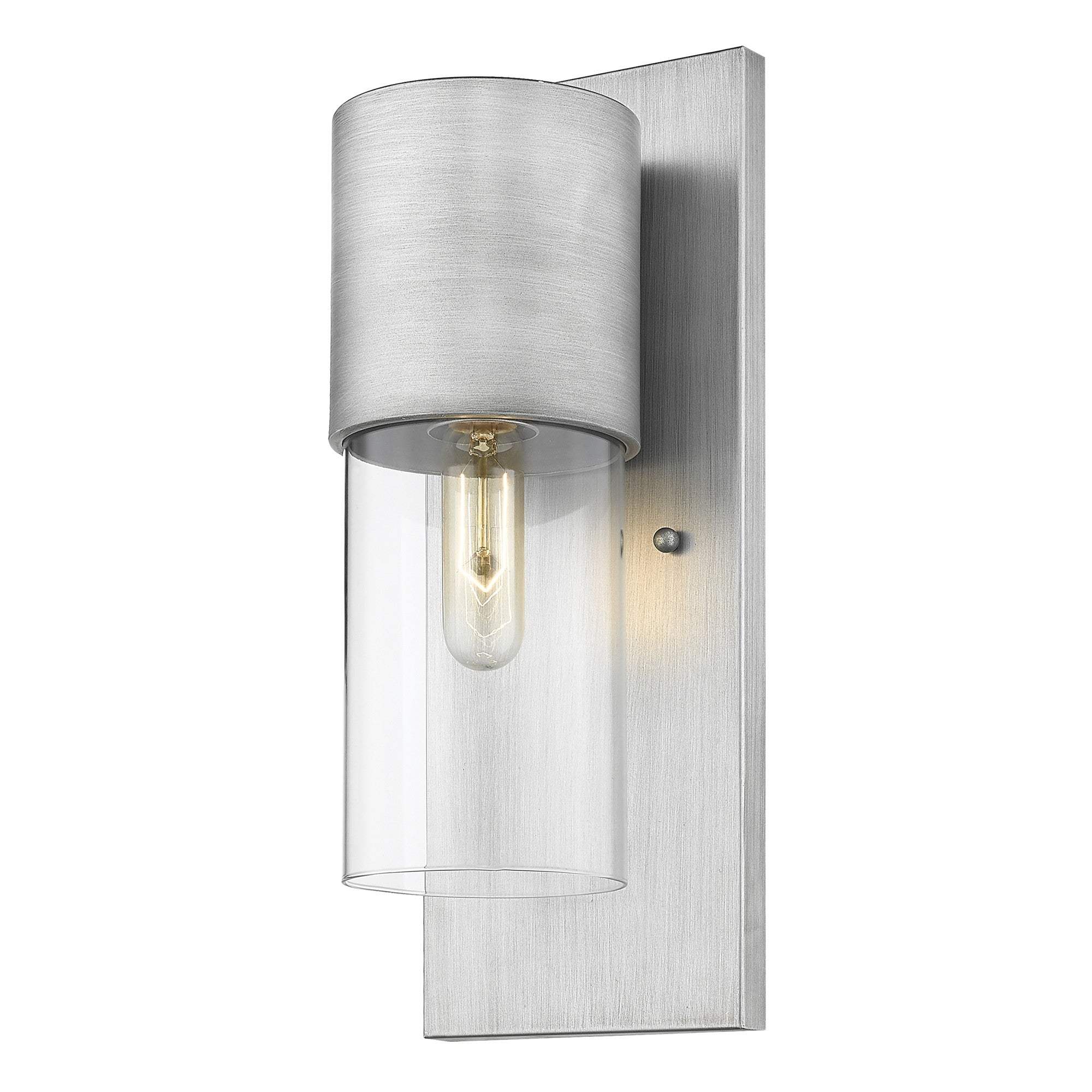 Contemporary Brushed Silver and Glass Wall Light - Image 2