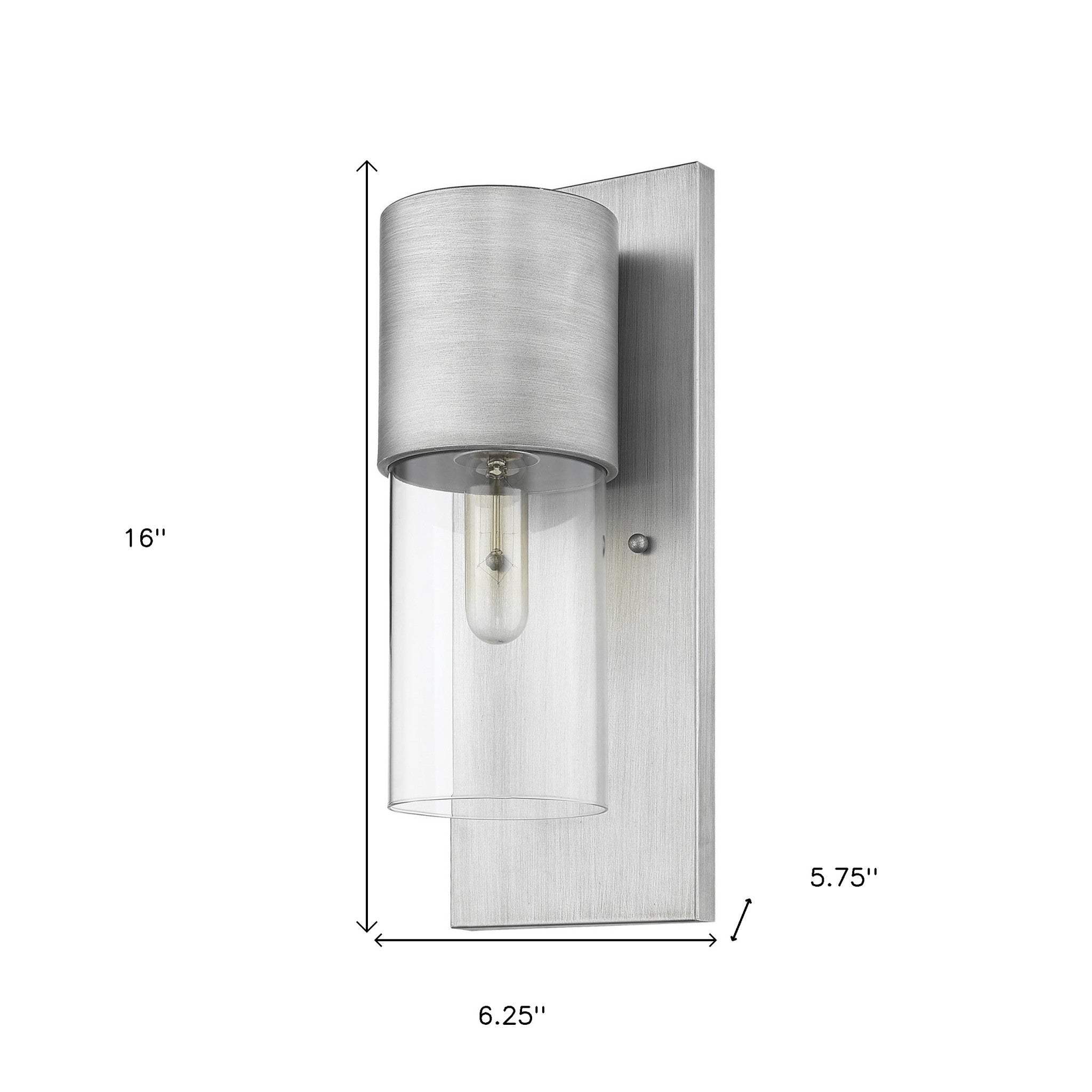Contemporary Brushed Silver and Glass Wall Light - Image 6