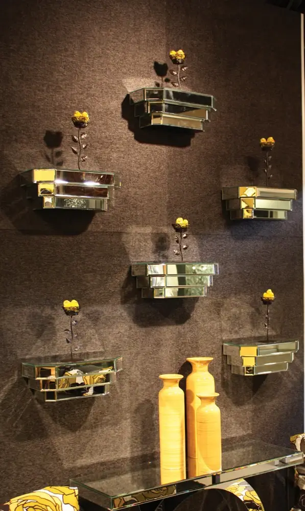 Contemporary Floating Mirrored Glass Stepped Shelf - Image 5