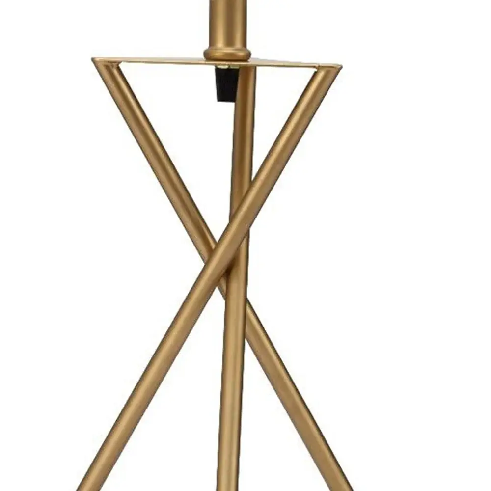 Contemporary Gold Geo Table Lamp with White Shade - Image 4