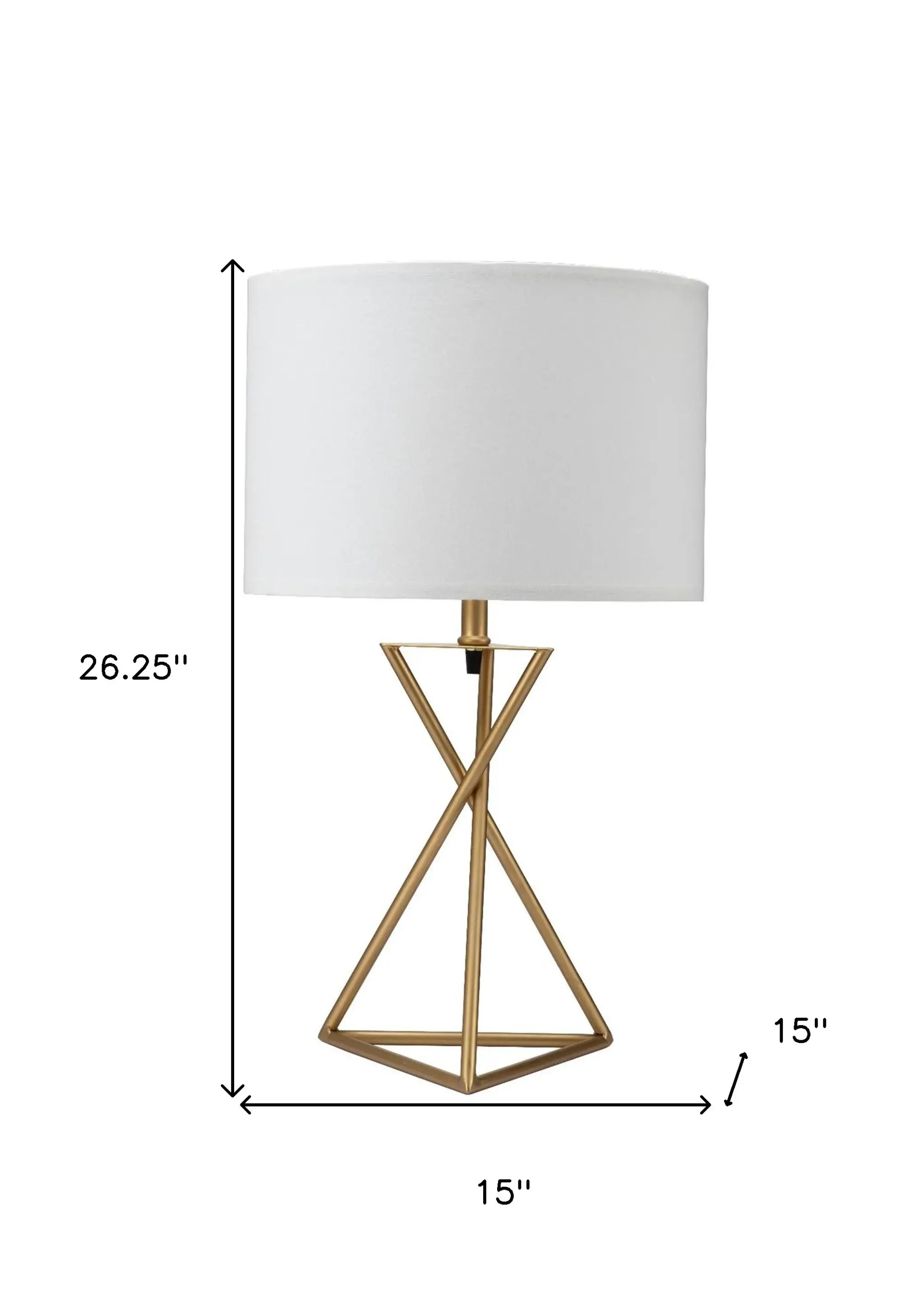 Contemporary Gold Geo Table Lamp with White Shade - Image 7
