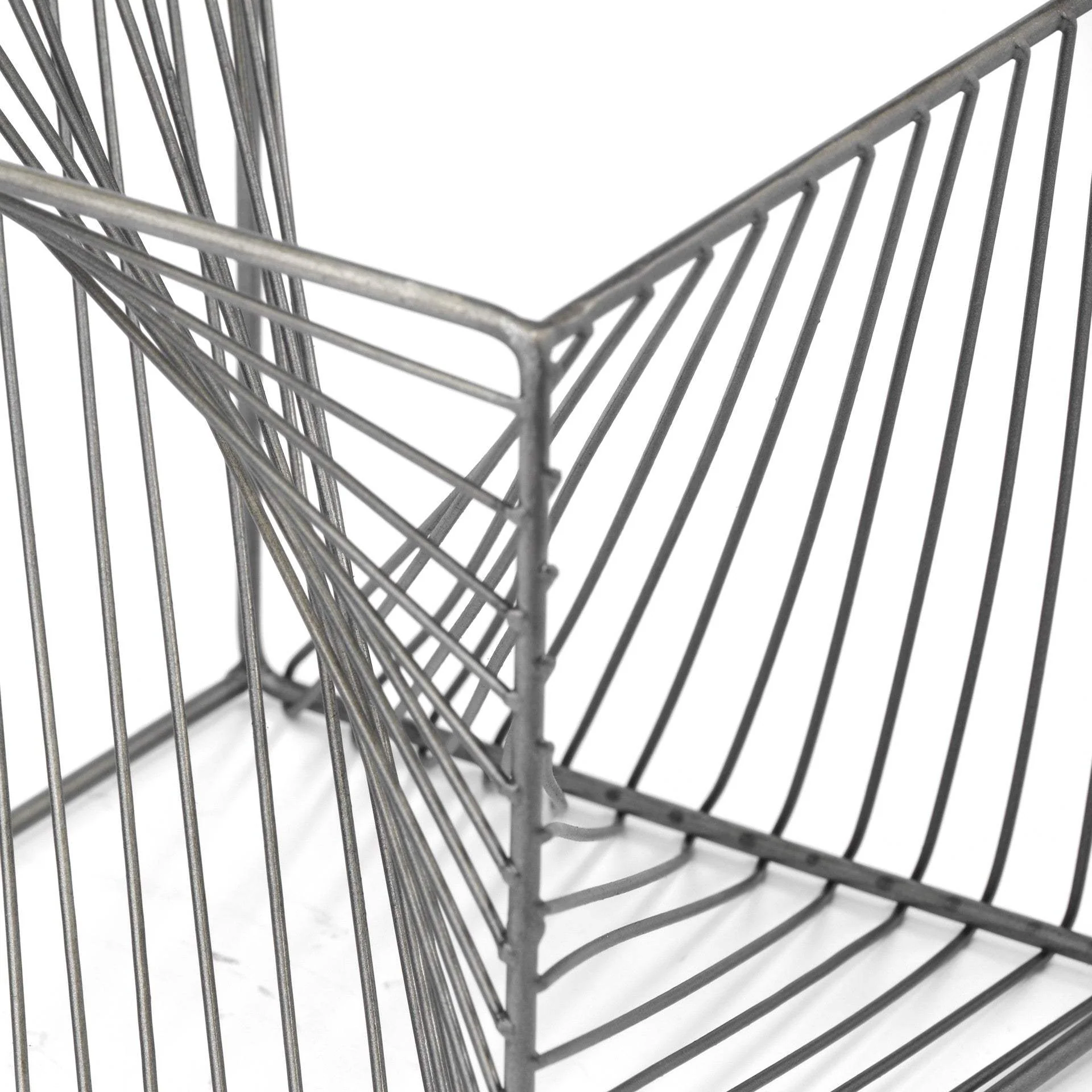Contemporary Gray Metal Cubed Decor Piece - Image 5