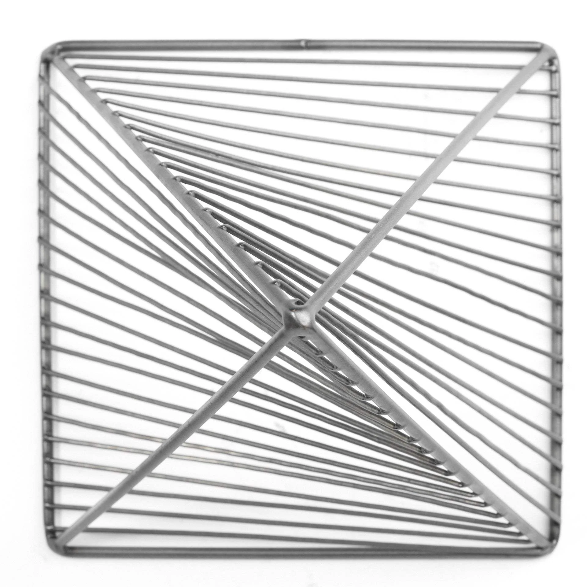 Contemporary Gray Metal Triangular Decor Piece - Image 5