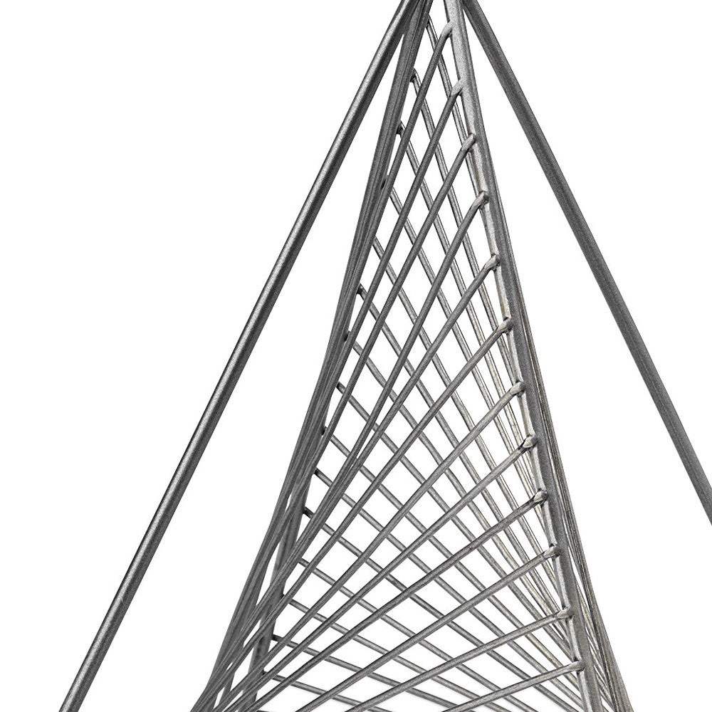 Contemporary Gray Metal Triangular Decor Piece - Image 7