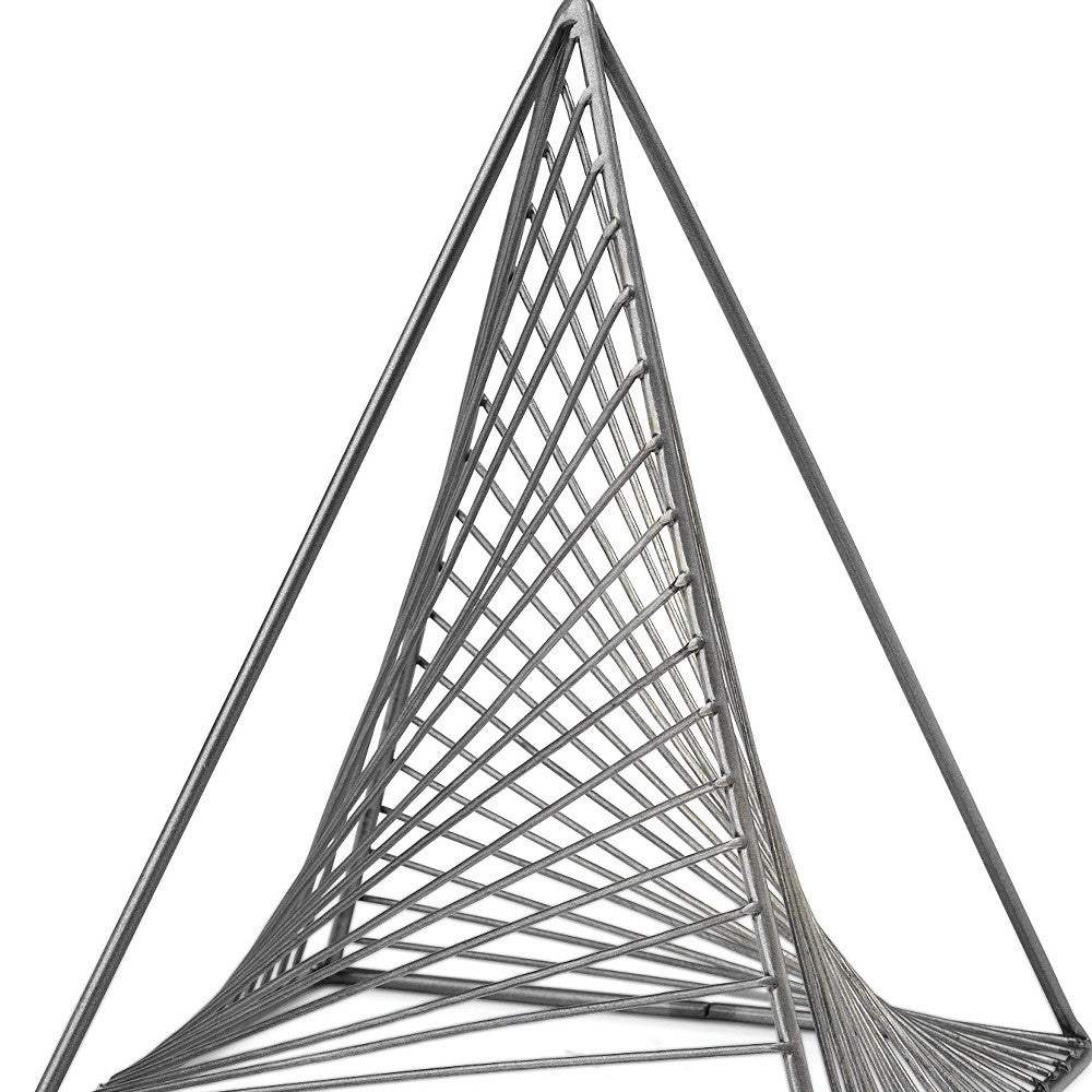 Contemporary Gray Metal Triangular Decor Piece - Image 8