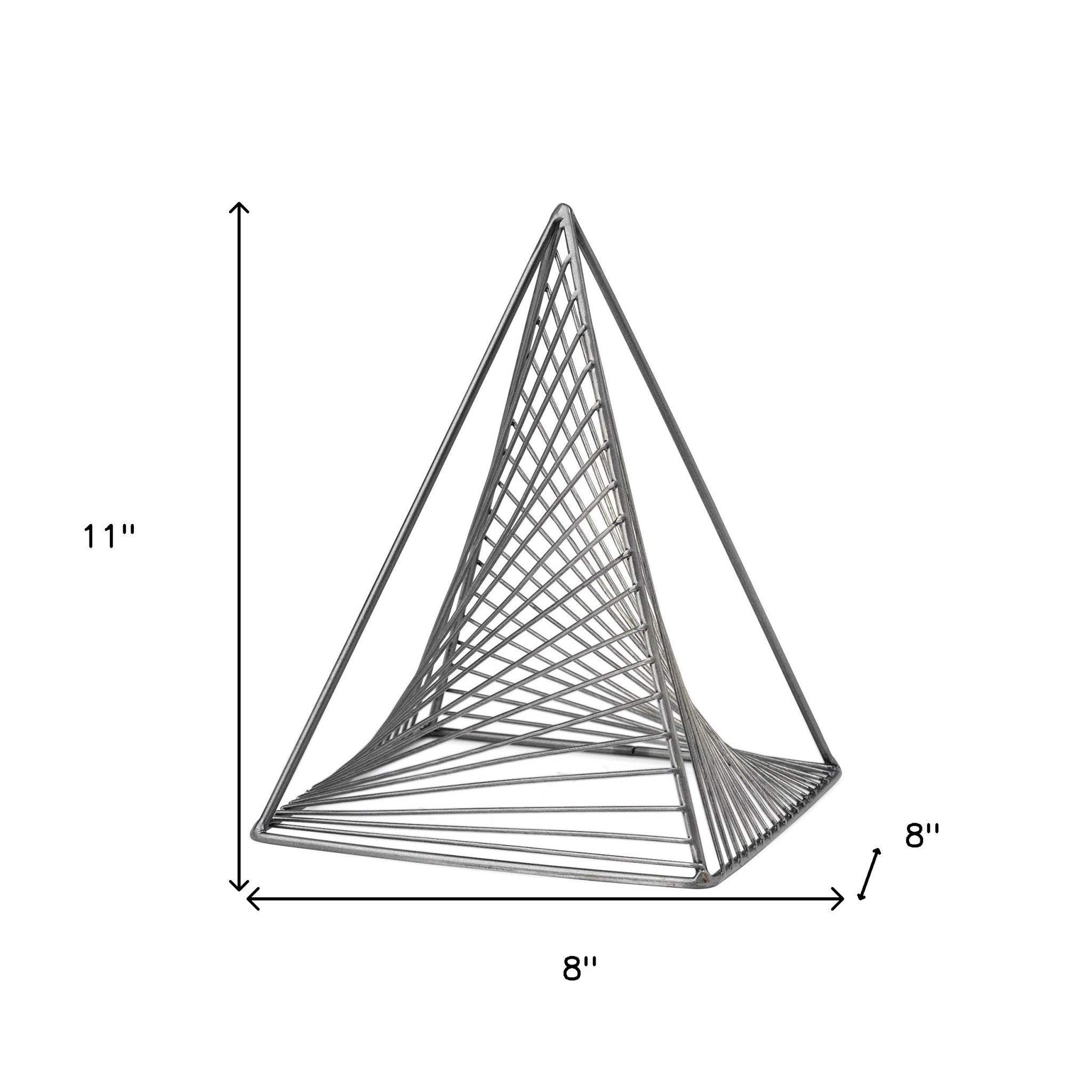 Contemporary Gray Metal Triangular Decor Piece - Image 9