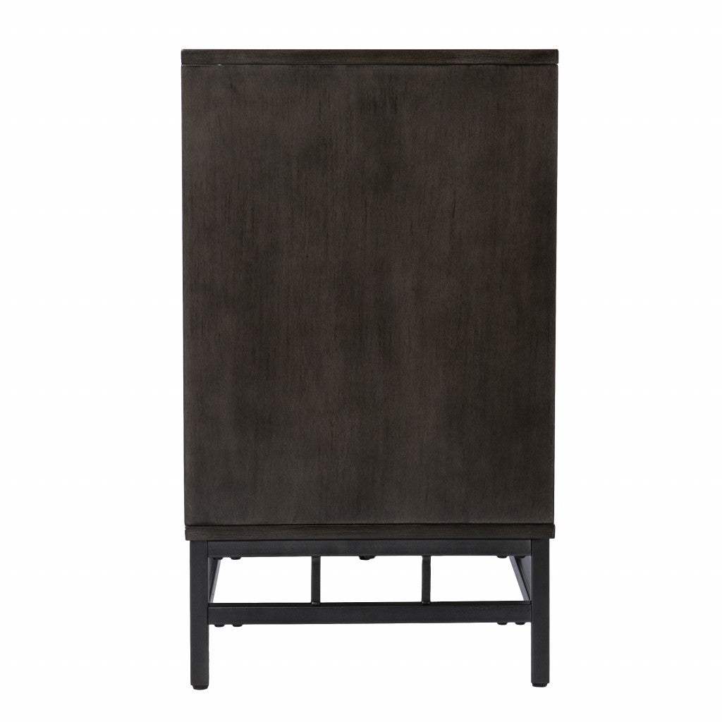 Contemporary Grid Lines Three Door Accent Cabinet - Image 3