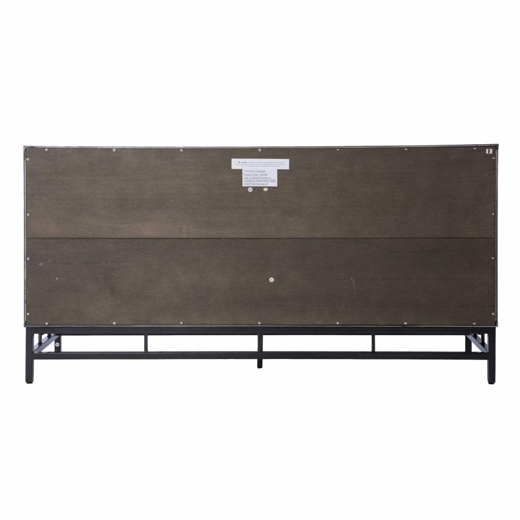 Contemporary Grid Lines Three Door Accent Cabinet - Image 4