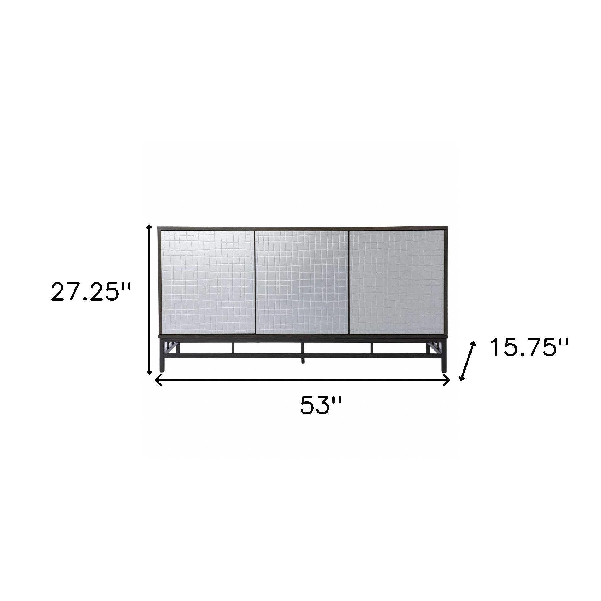 Contemporary Grid Lines Three Door Accent Cabinet - Image 9